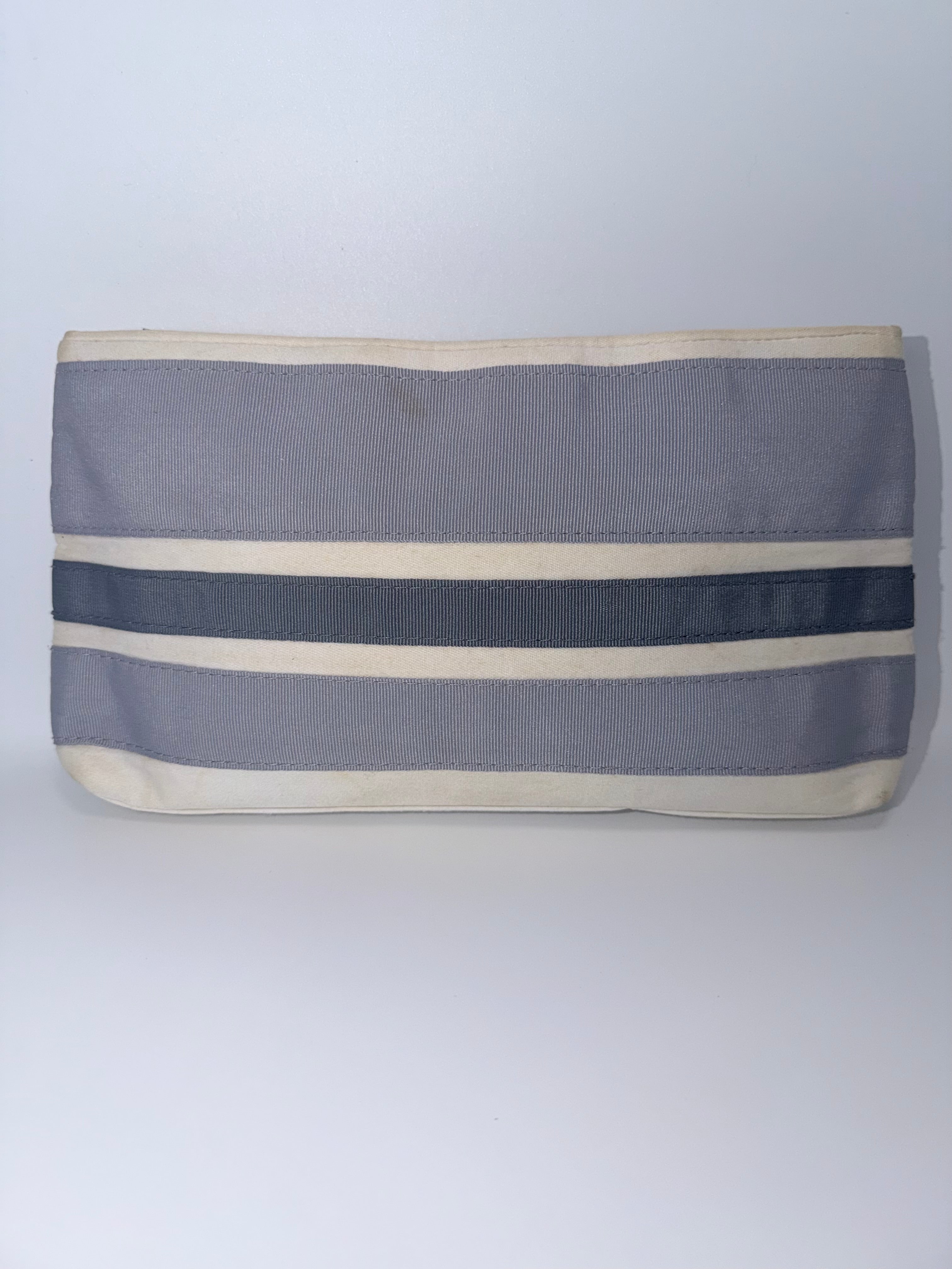 Yves Saint Laurent (YSL) Canvas Stripe Cosmetic / Travel Pouch