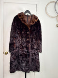 Vintage Mink Fur Coat with Jeweled Buttons – Espresso Noir (Large / XL)