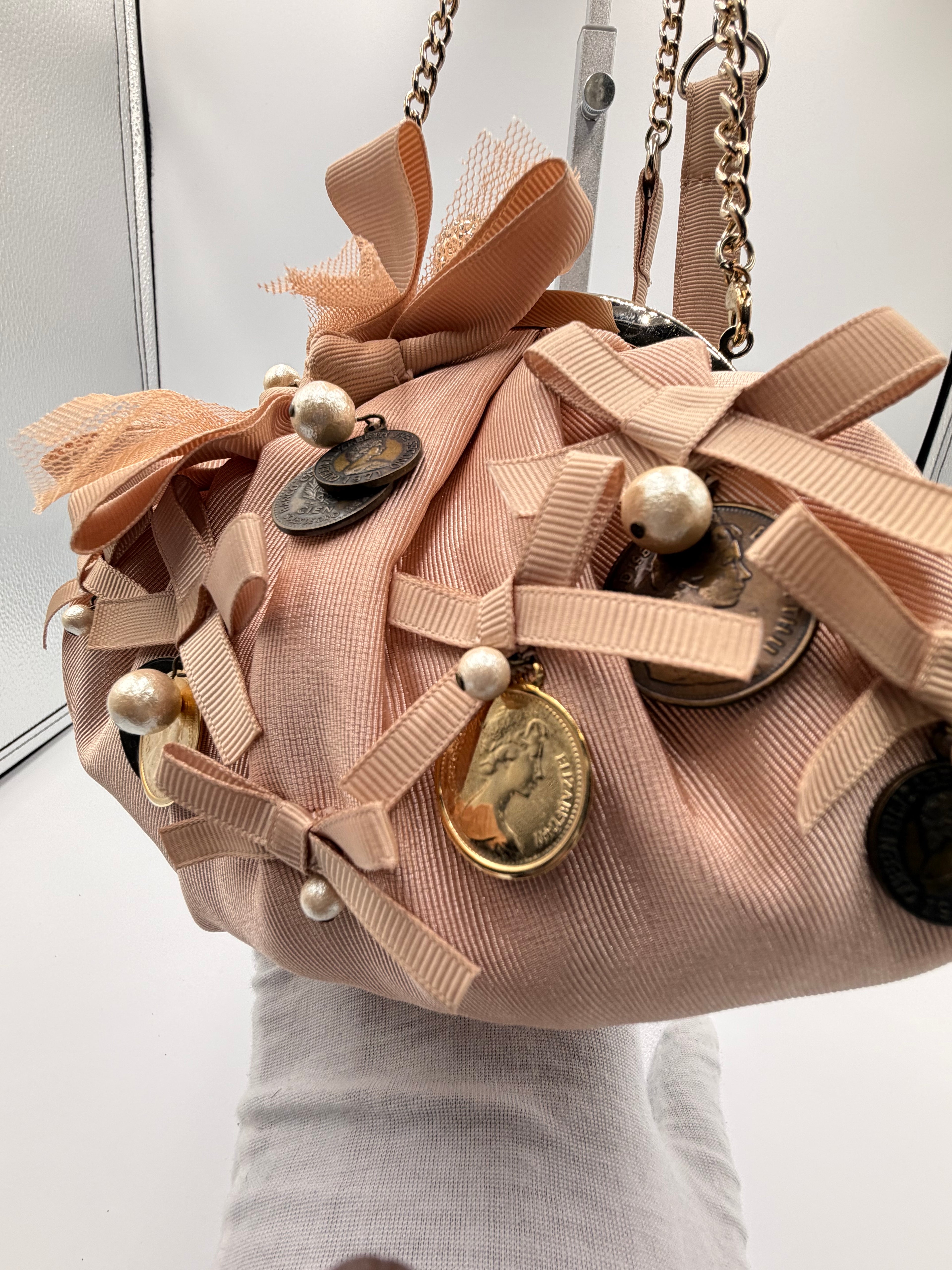 Lanvin en Bleu Embellished Ribbon Evening Bag