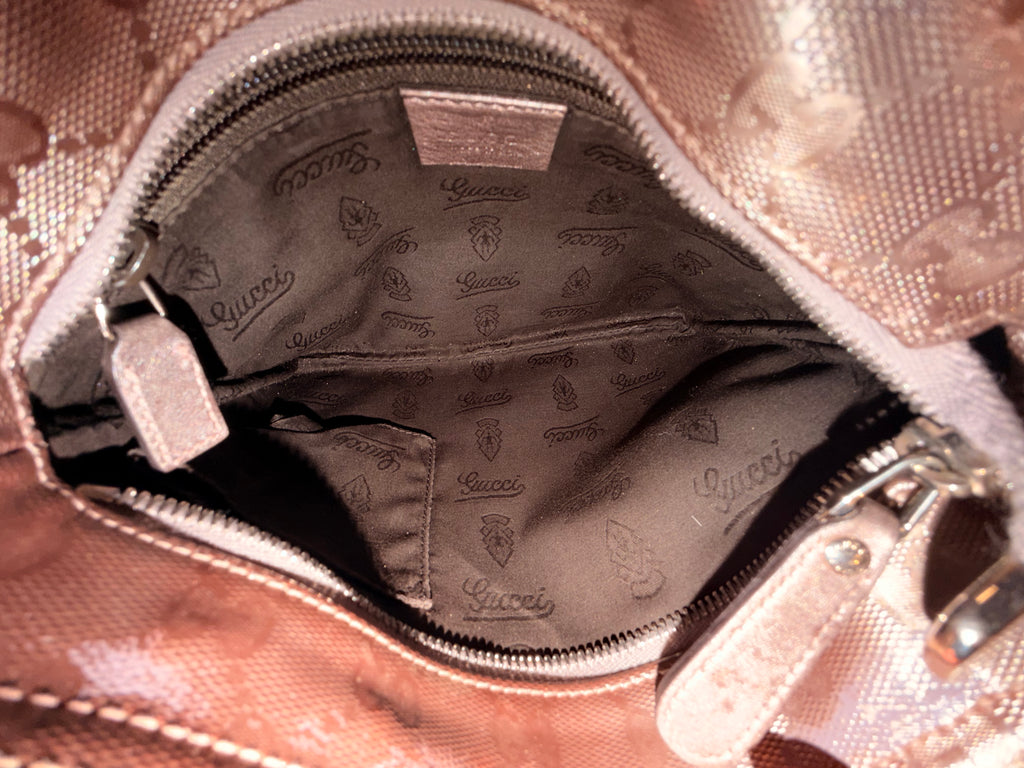 Gucci GG Monogram Metallic Brown Crossbody Bag