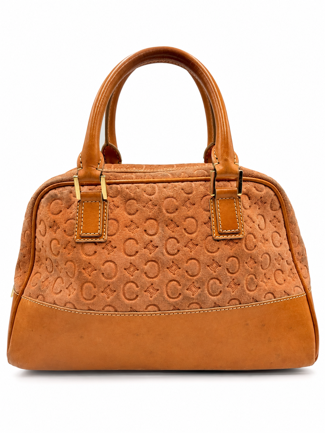 Celine Pink Suede Macadam Boston Bag