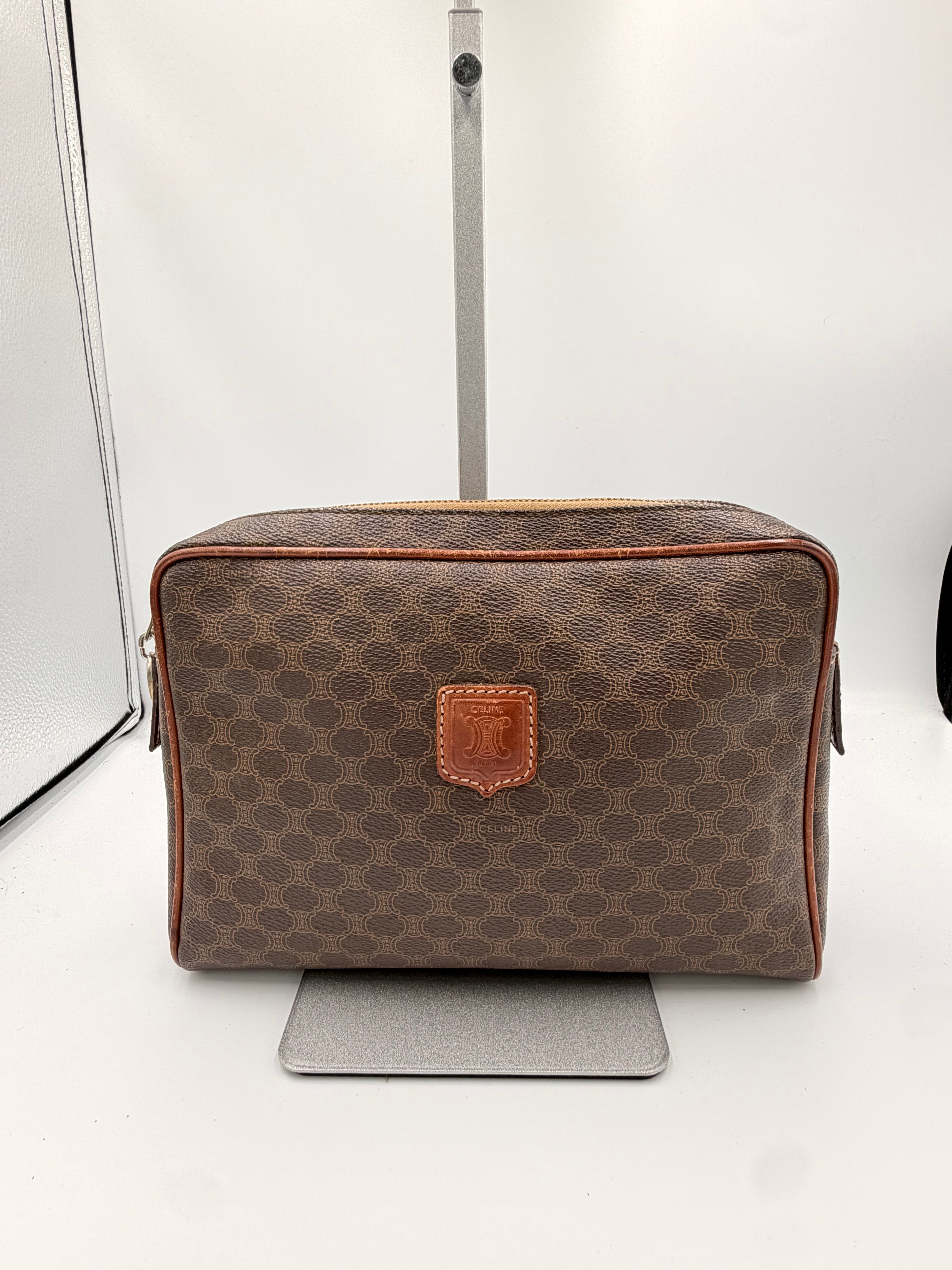 Celine Macadam Vintage Cosmetic Case / Toiletry Pouch