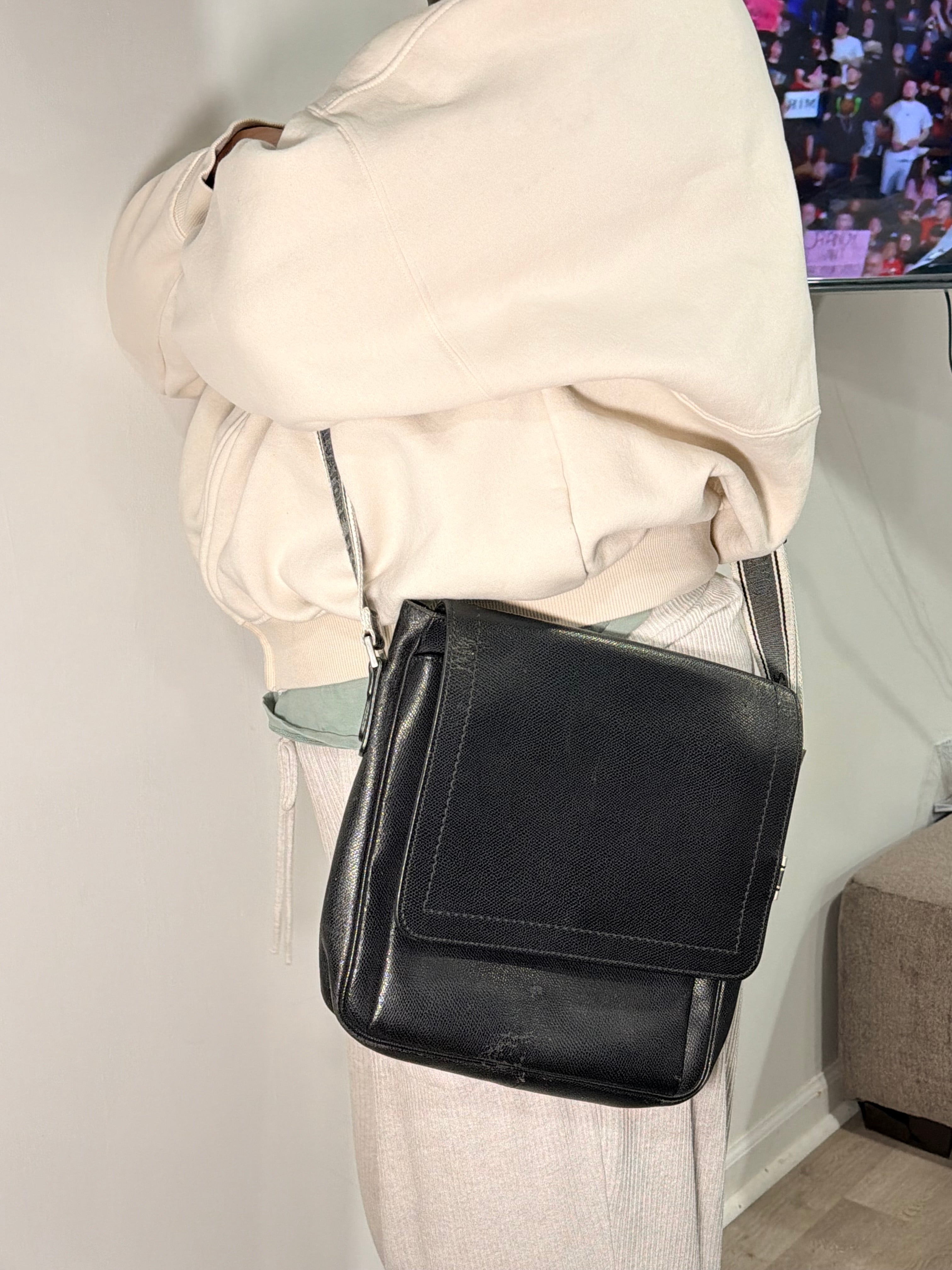 Salvatore Ferragamo Black Leather Crossbody Bag