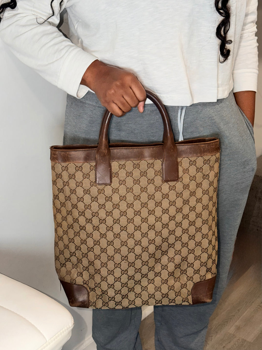 Gucci Vintage GG Canvas Tote Bag