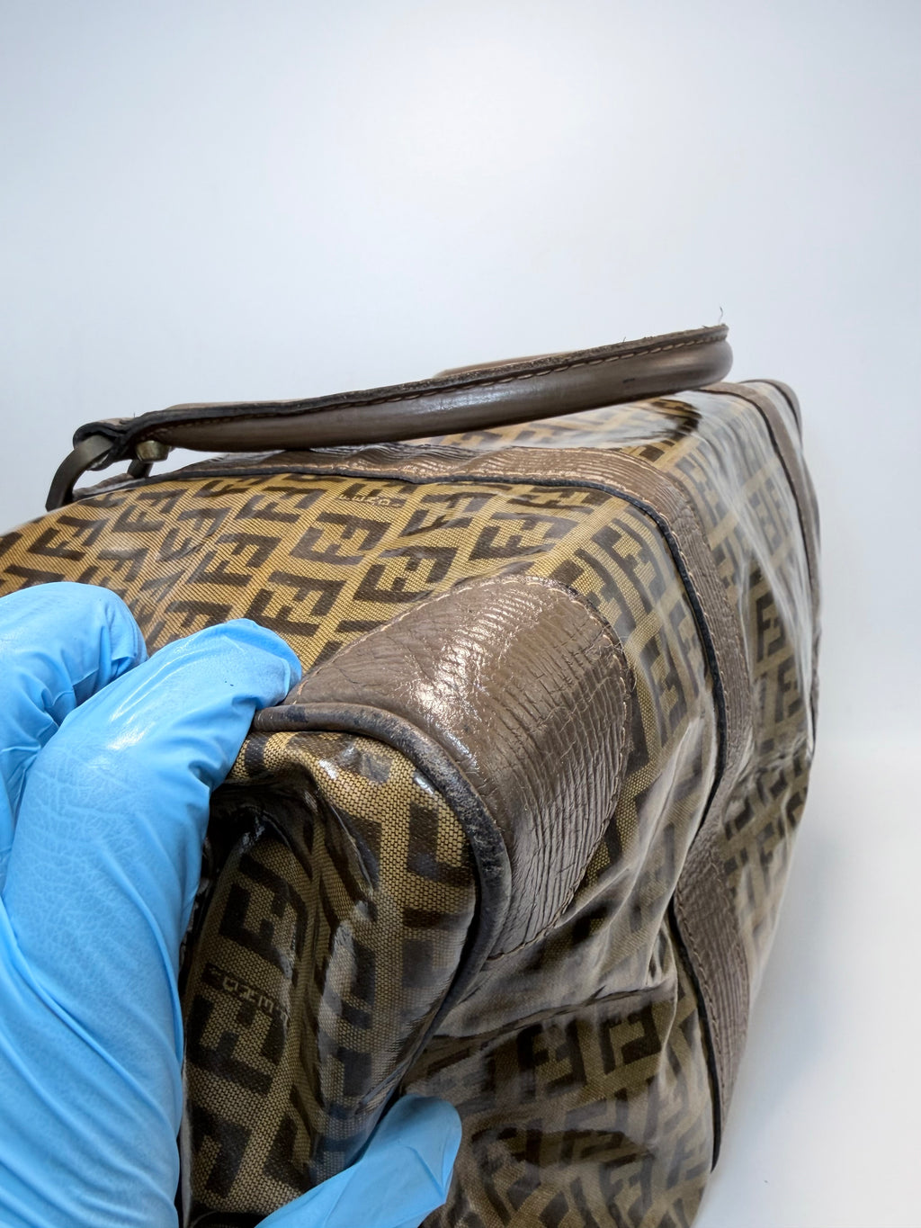 Fendi Coated Canvas Boston Bag