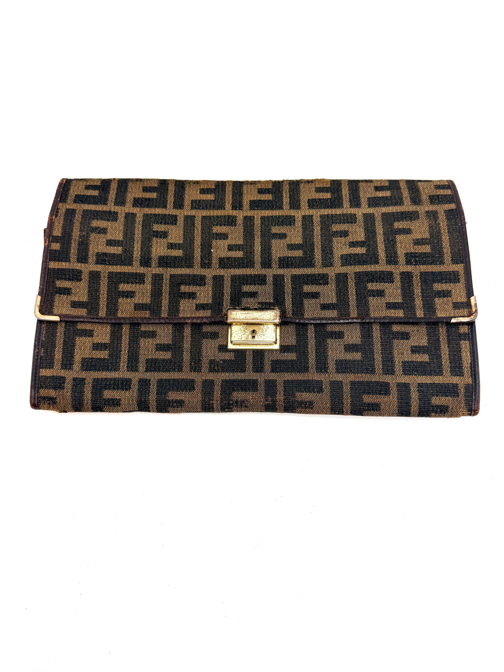 Fendi Zucca Canvas Clutch & Document Holder