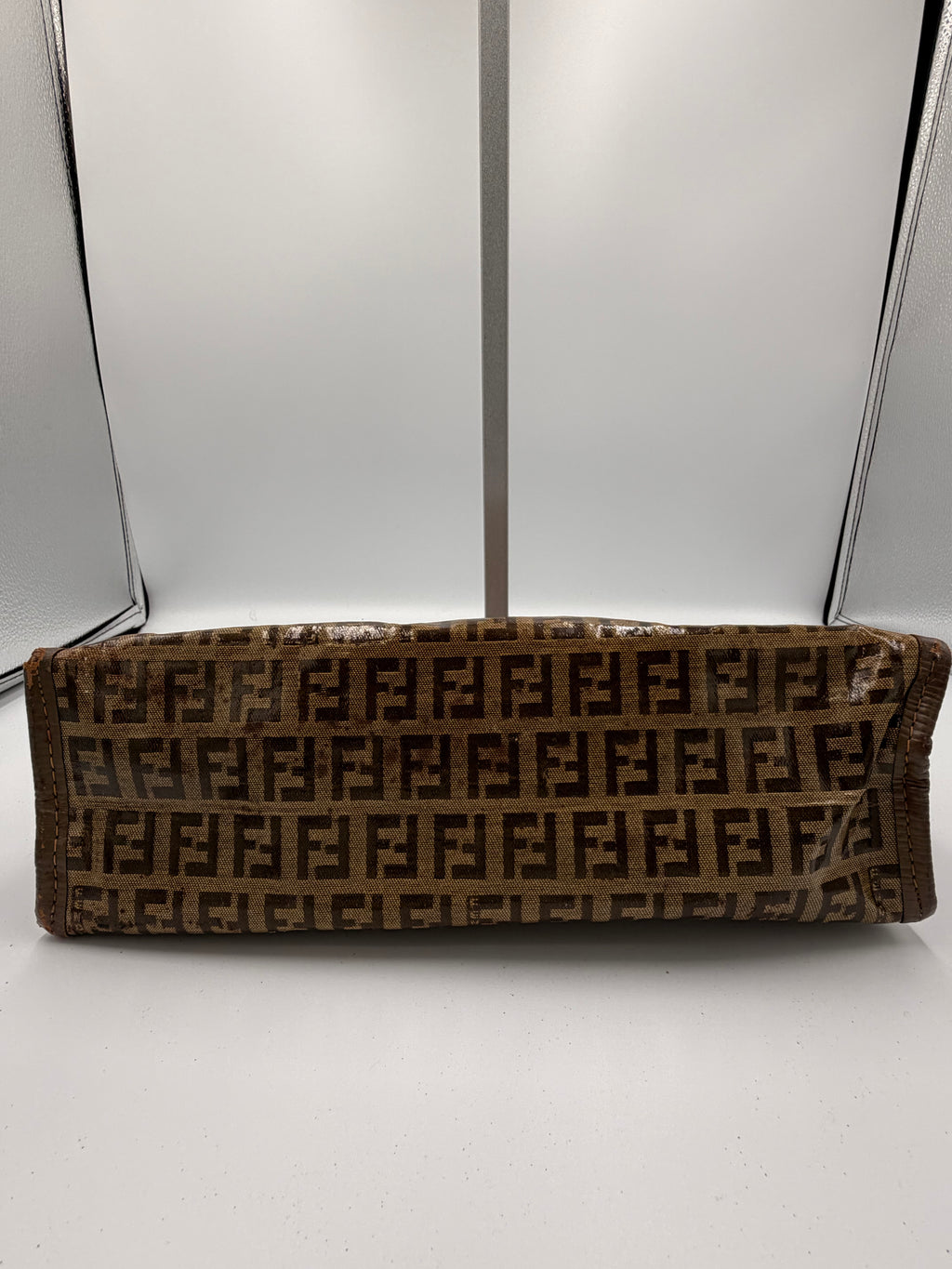 FENDI Vintage Zucca Logo Clutch – Brown Coated Canvas