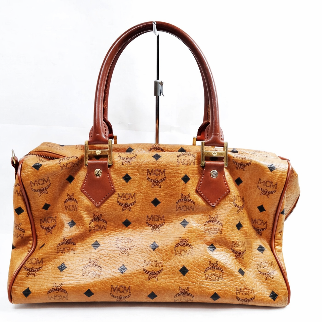 MCM Visetos Boston Bag – Cognac