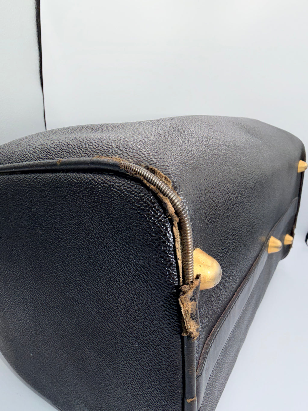 Gianni Versace Medusa Leather Boston Bag – Black