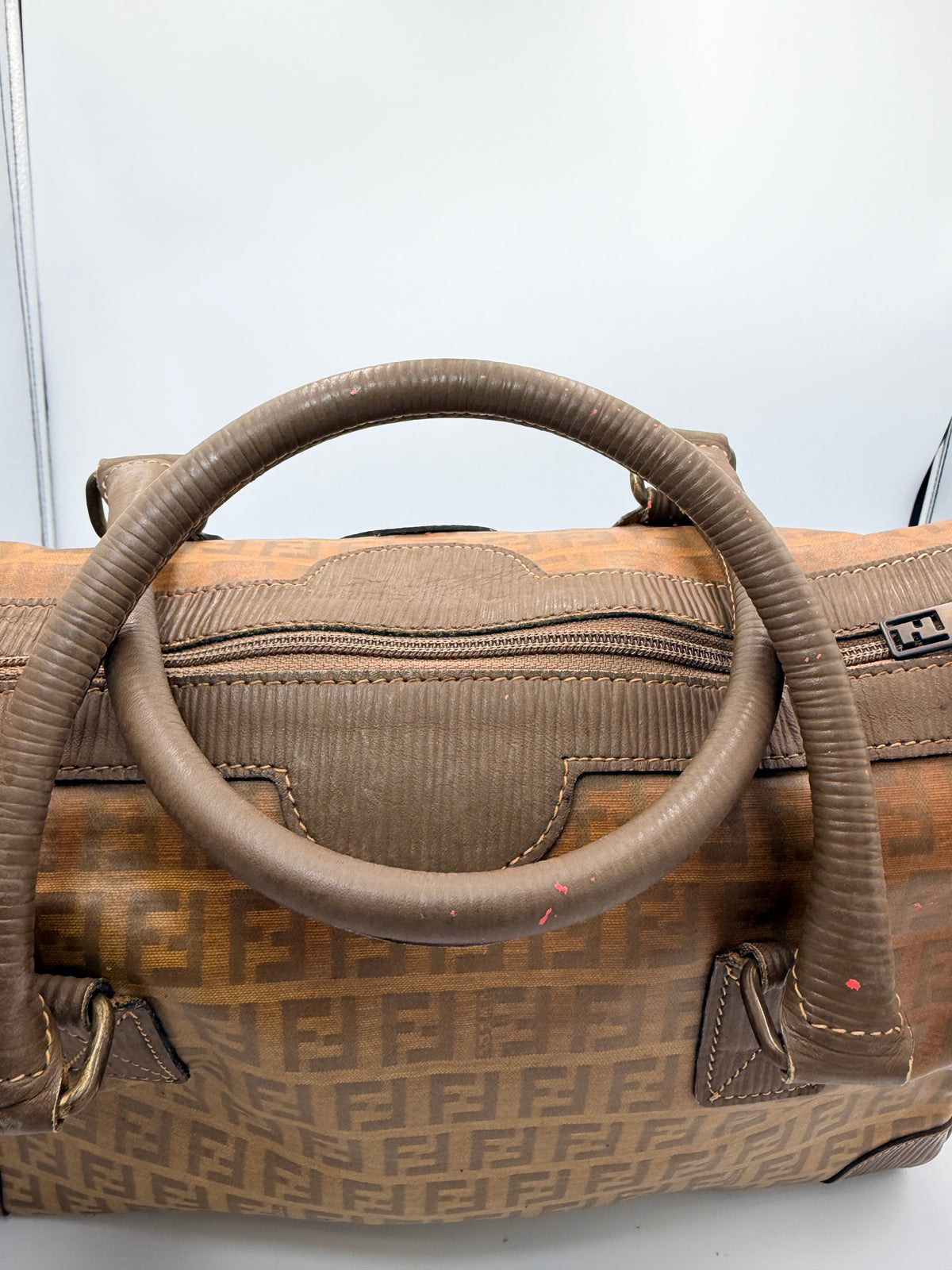 Fendi Zucca Monogram Boston Bag