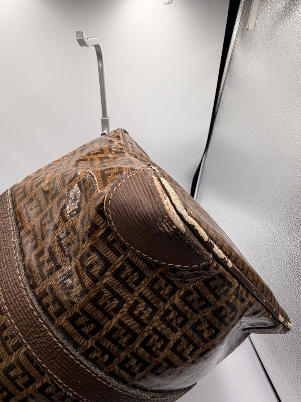 Fendi Zucca Coated Canvas Boston Bag/ Travel Bag