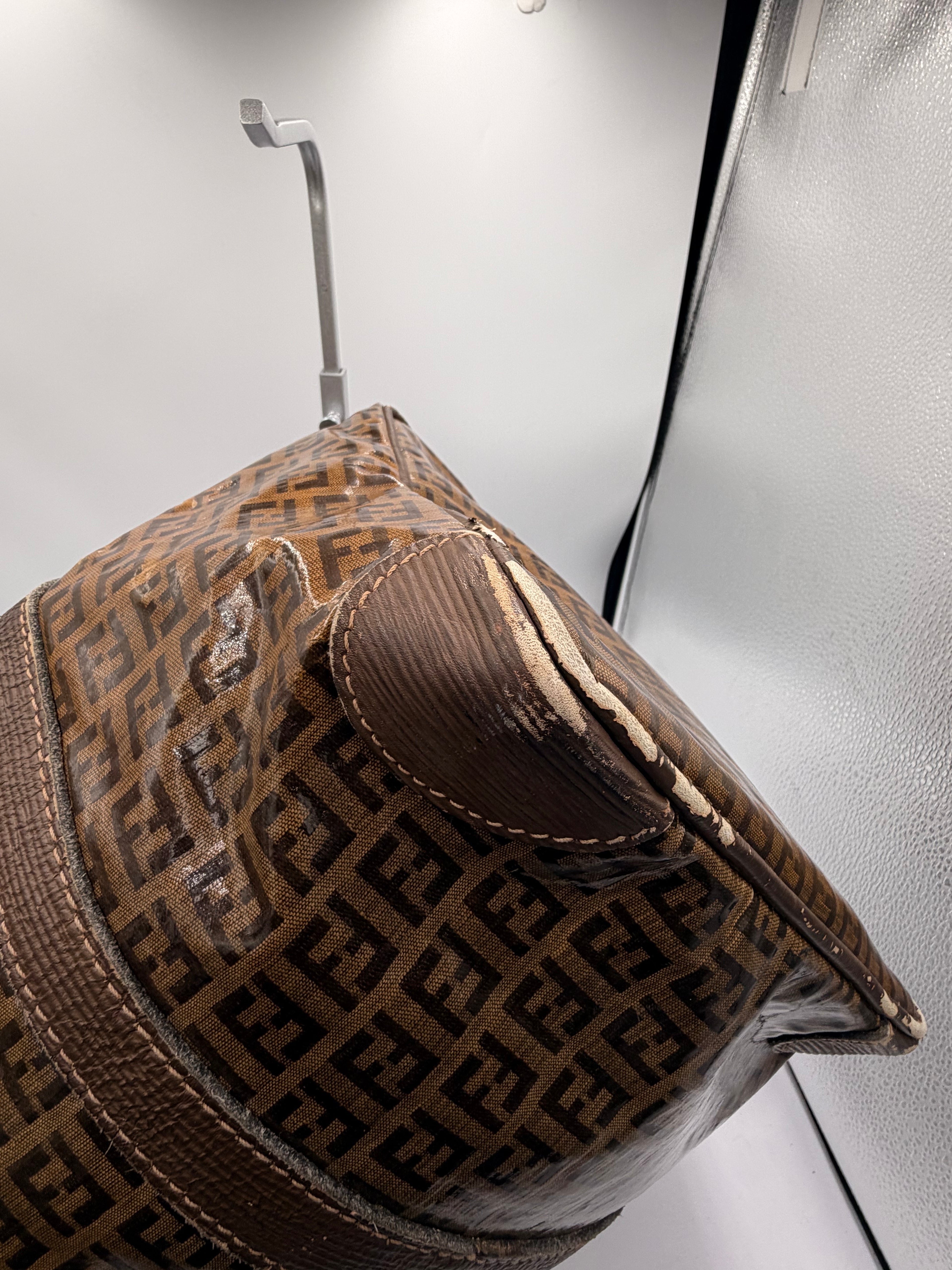 Fendi Zucca Coated Canvas Boston Bag/ Travel Bag