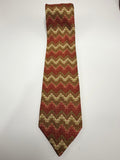 Yves Saint Laurent Silk Tie – Woven Chevron Earth Tones