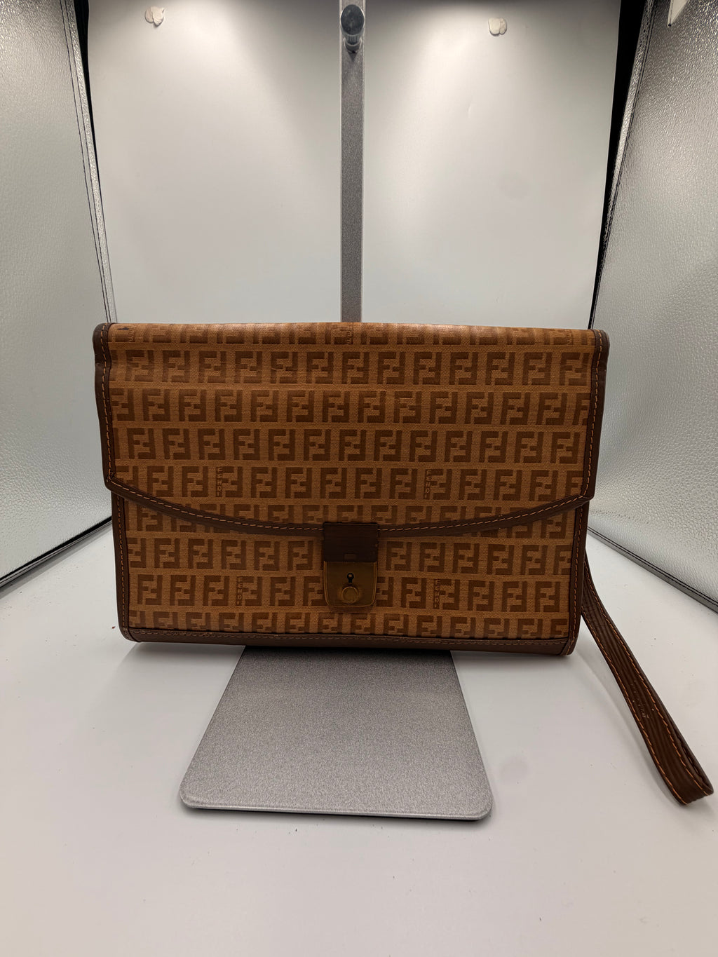 Fendi Zucca Monogram Wristlet Clutch