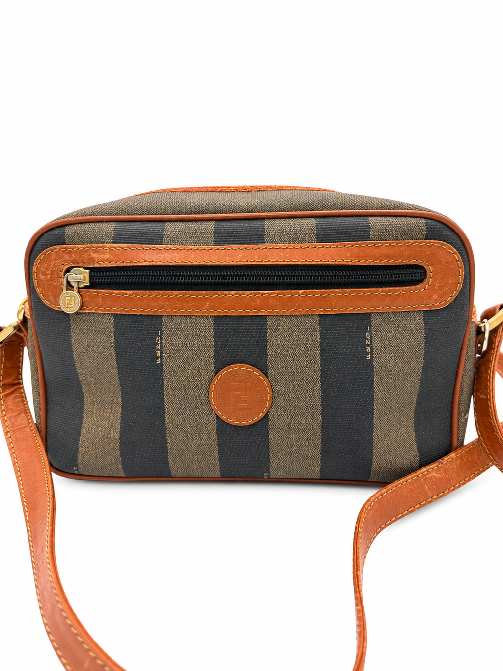 Fendi Pequin Stripe Crossbody Camera Bag