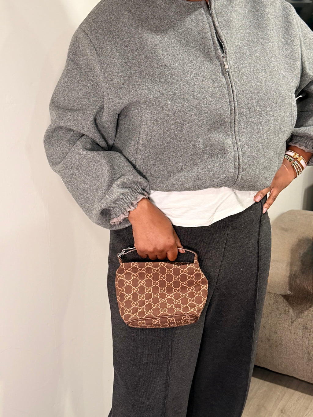 Gucci GG Canvas Mini Hand Bag – Brown (New With Tags)