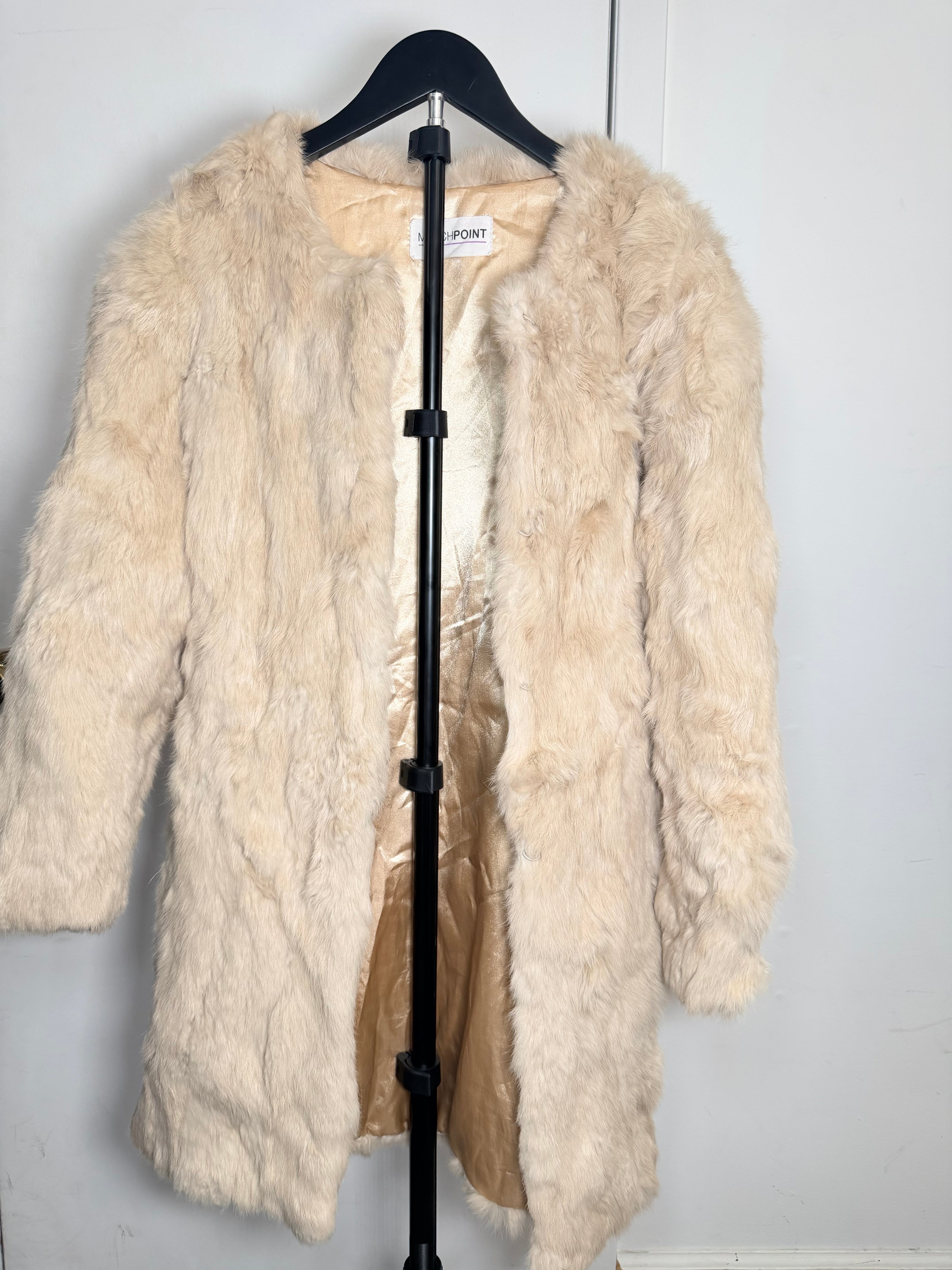 Vintage Ivory Rabbit Fur Coat – Medium 033