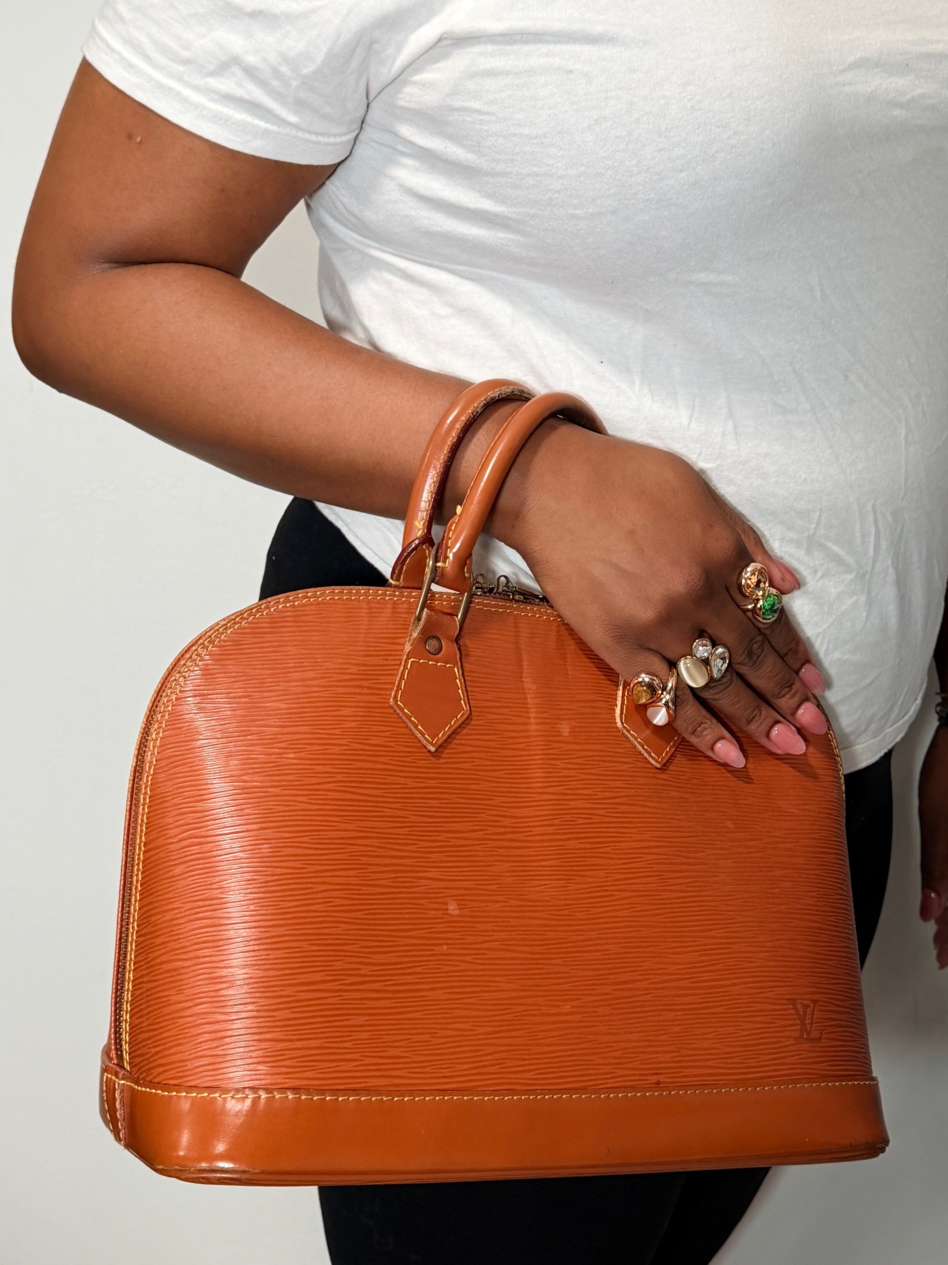 Louis Vuitton Epi Leather Alma PM in Kenyan Fawn Brown