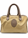 Yves Saint Laurent YSL Beige Canvas Boston Bag