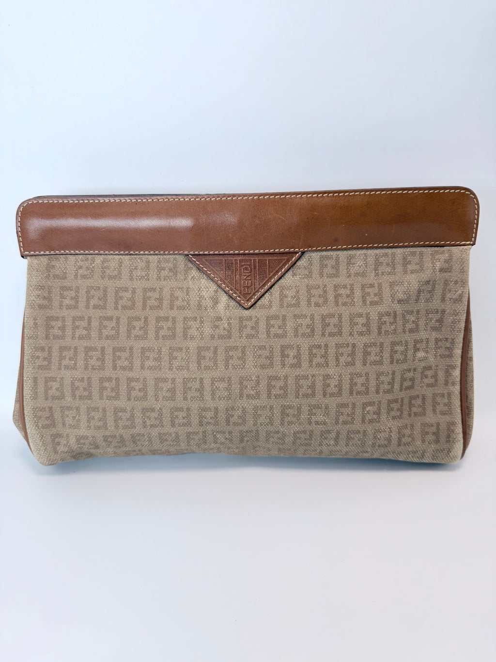 Fendi Zucca Canvas & Leather Envelope Clutch