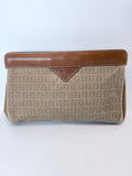Fendi Zucca Canvas & Leather Envelope Clutch