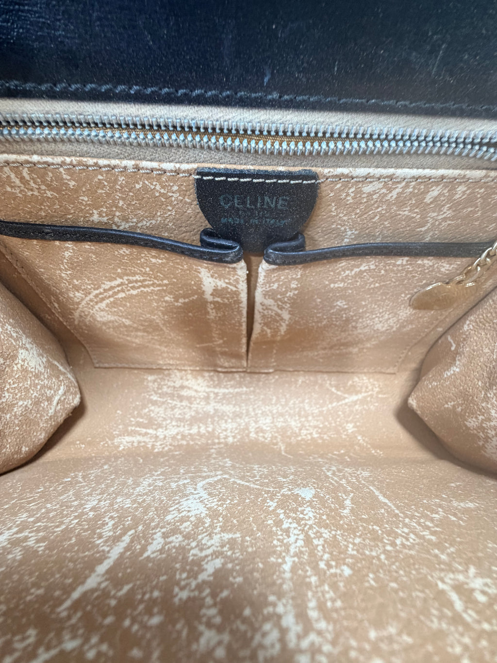 Celine Black Leather Horse Carriage Clutch