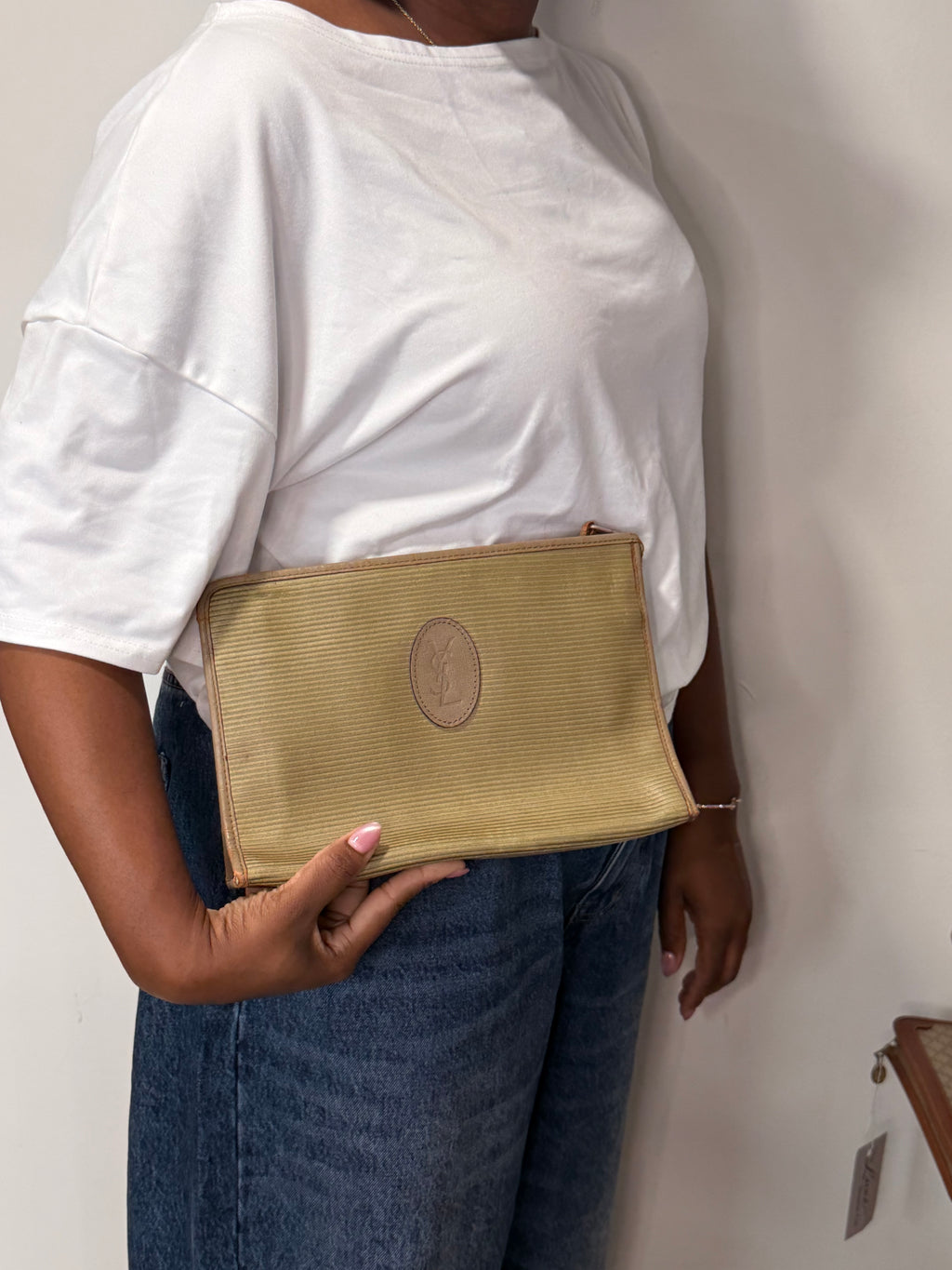 Yves Saint Laurent Canvas Clutch / Pouch