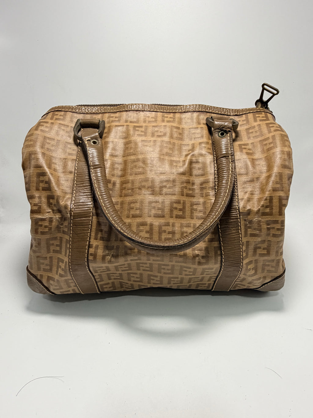 Fendi Vintage Zucca Boston Bag