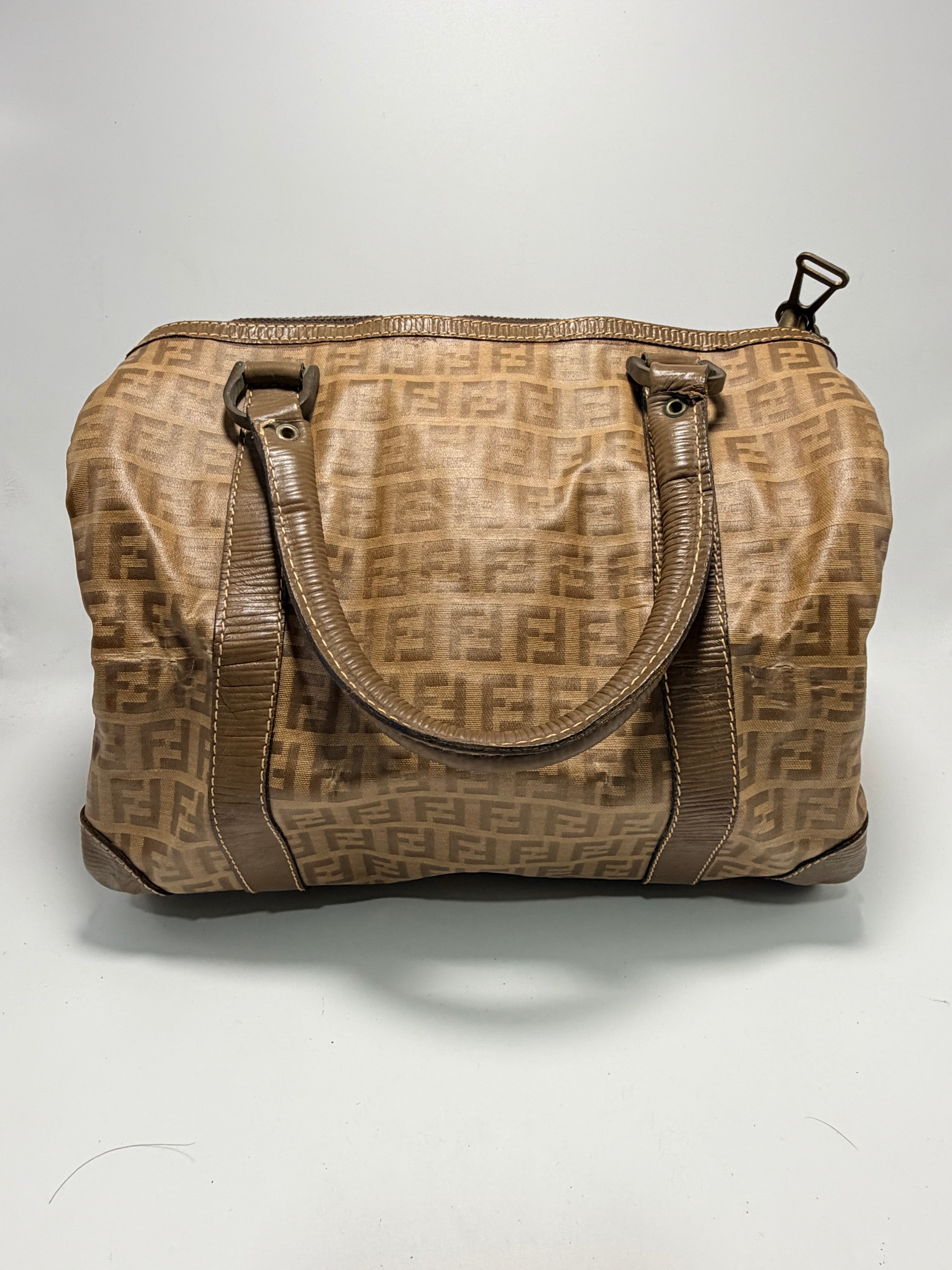 Fendi Vintage Zucca Boston Bag