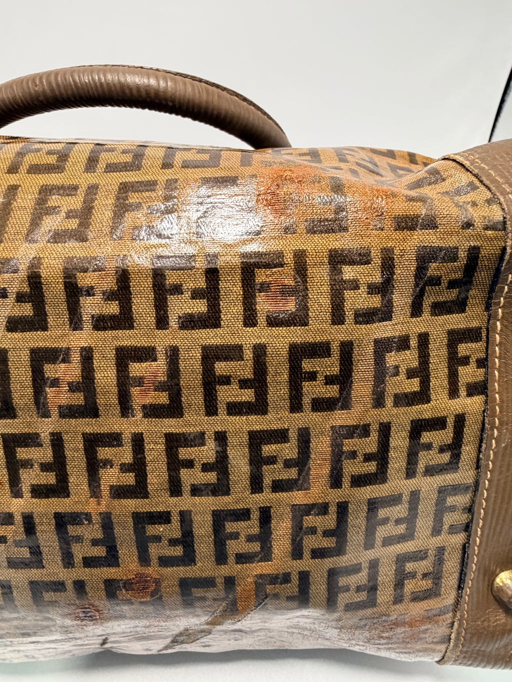 Fendi Vintage Zucca Coated Canvas Boston Bag (Small)