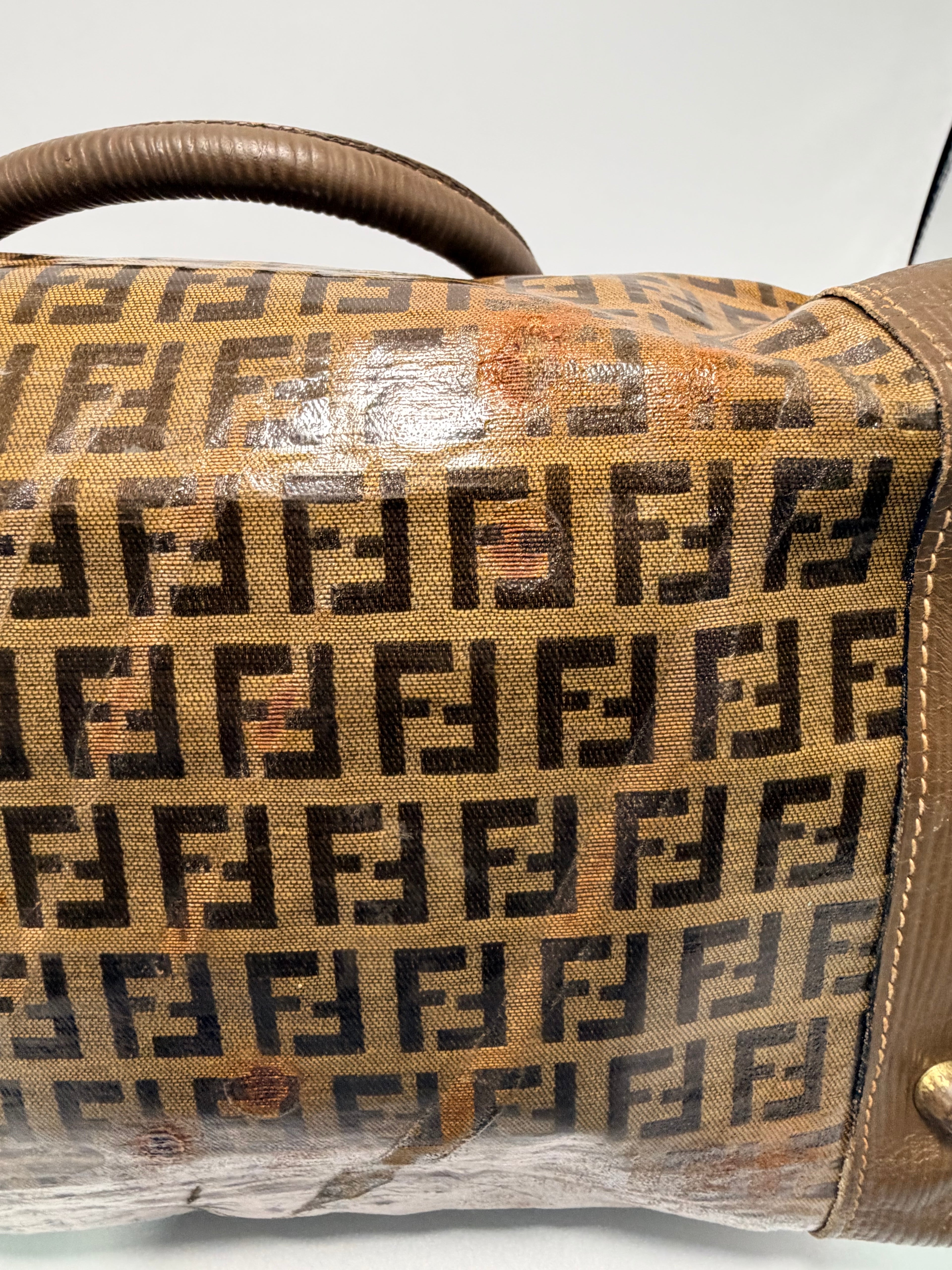 Fendi Vintage Zucca Coated Canvas Boston Bag (Small)