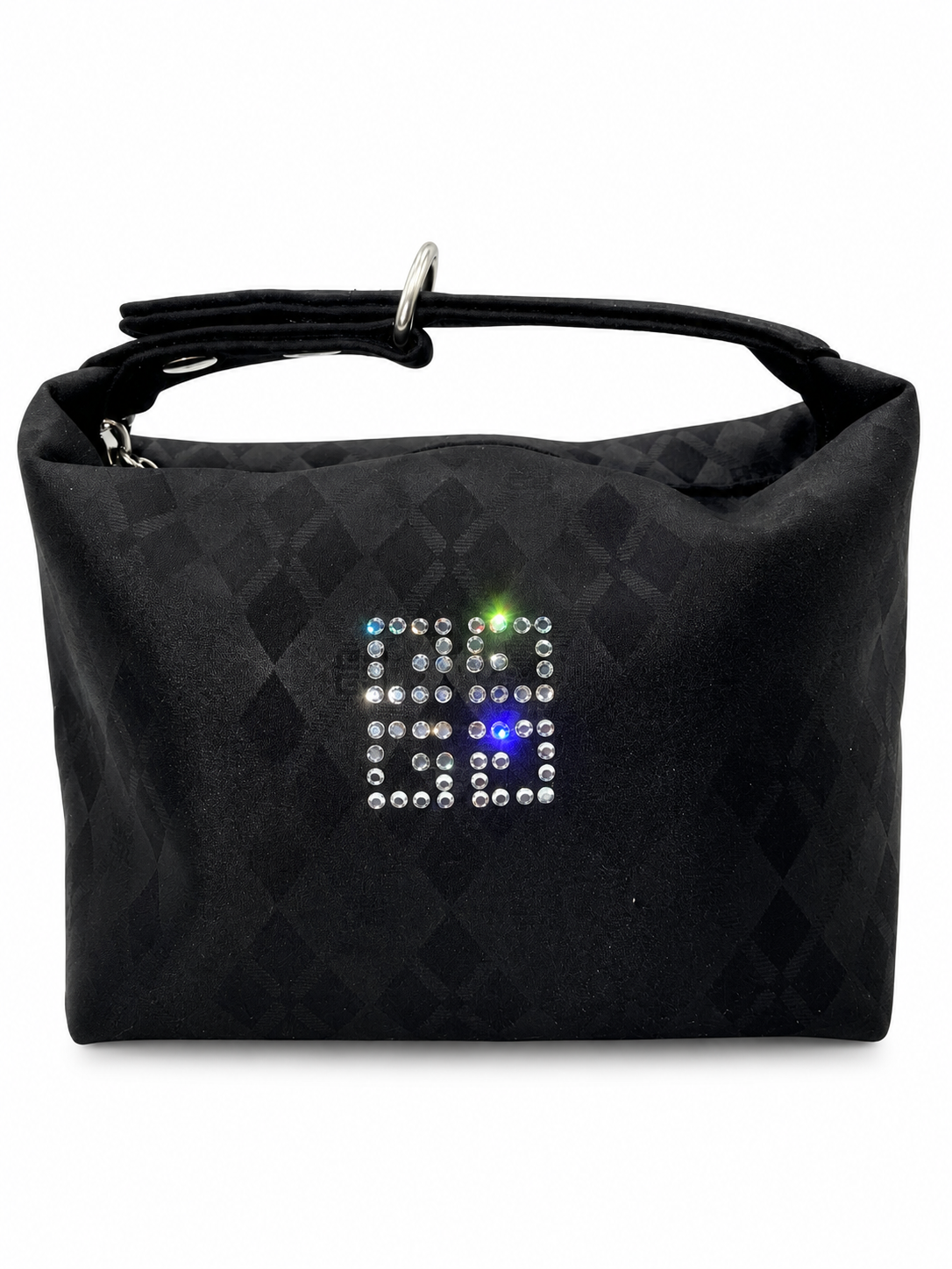 Givenchy Black Monogram Crystal Logo Shoulder Bag