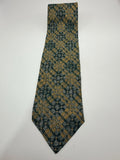 Giorgio Armani Cravatte Silk Tie – Green & Gold Lattice