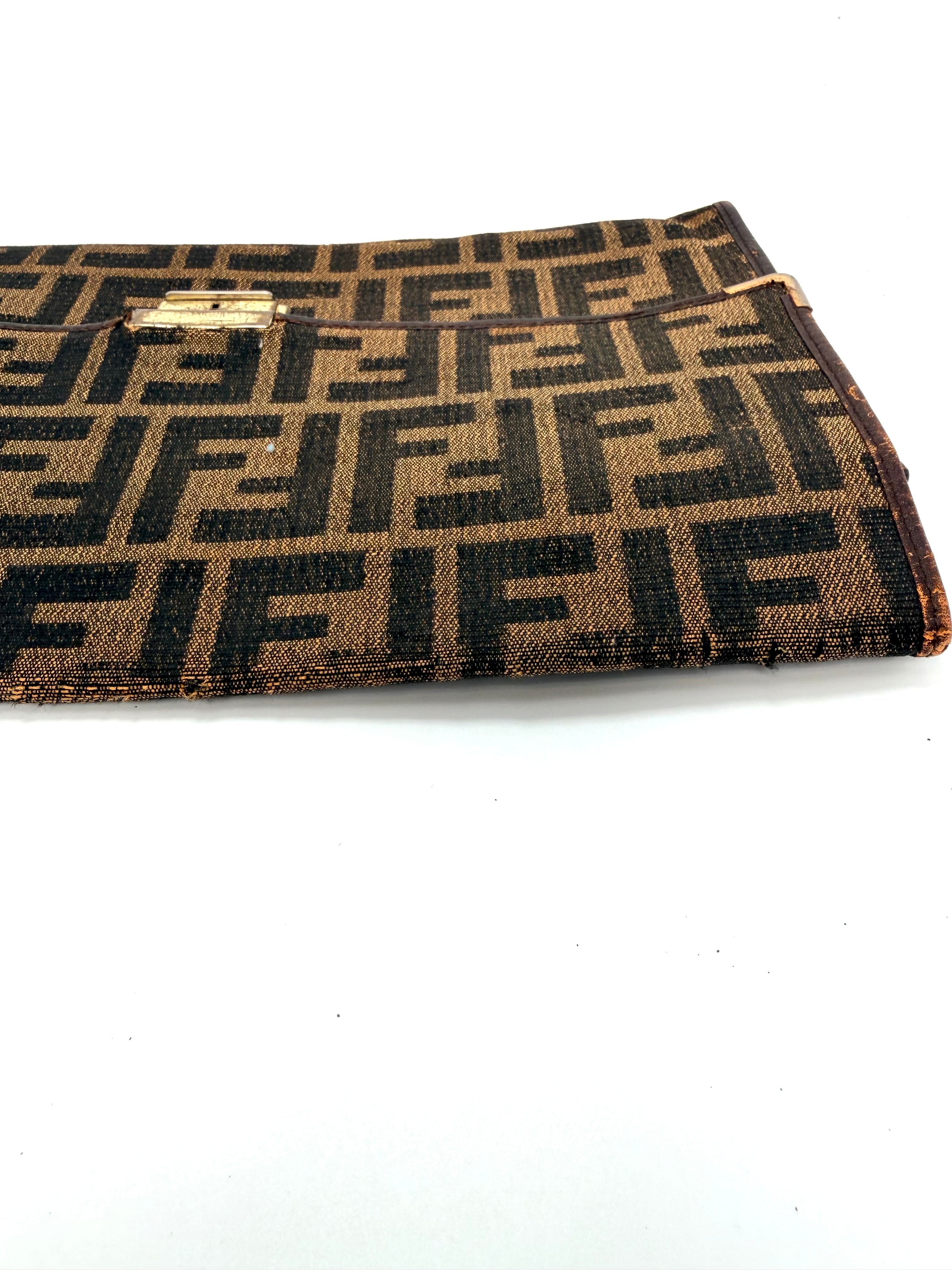 Fendi Zucca Canvas Clutch & Document Holder