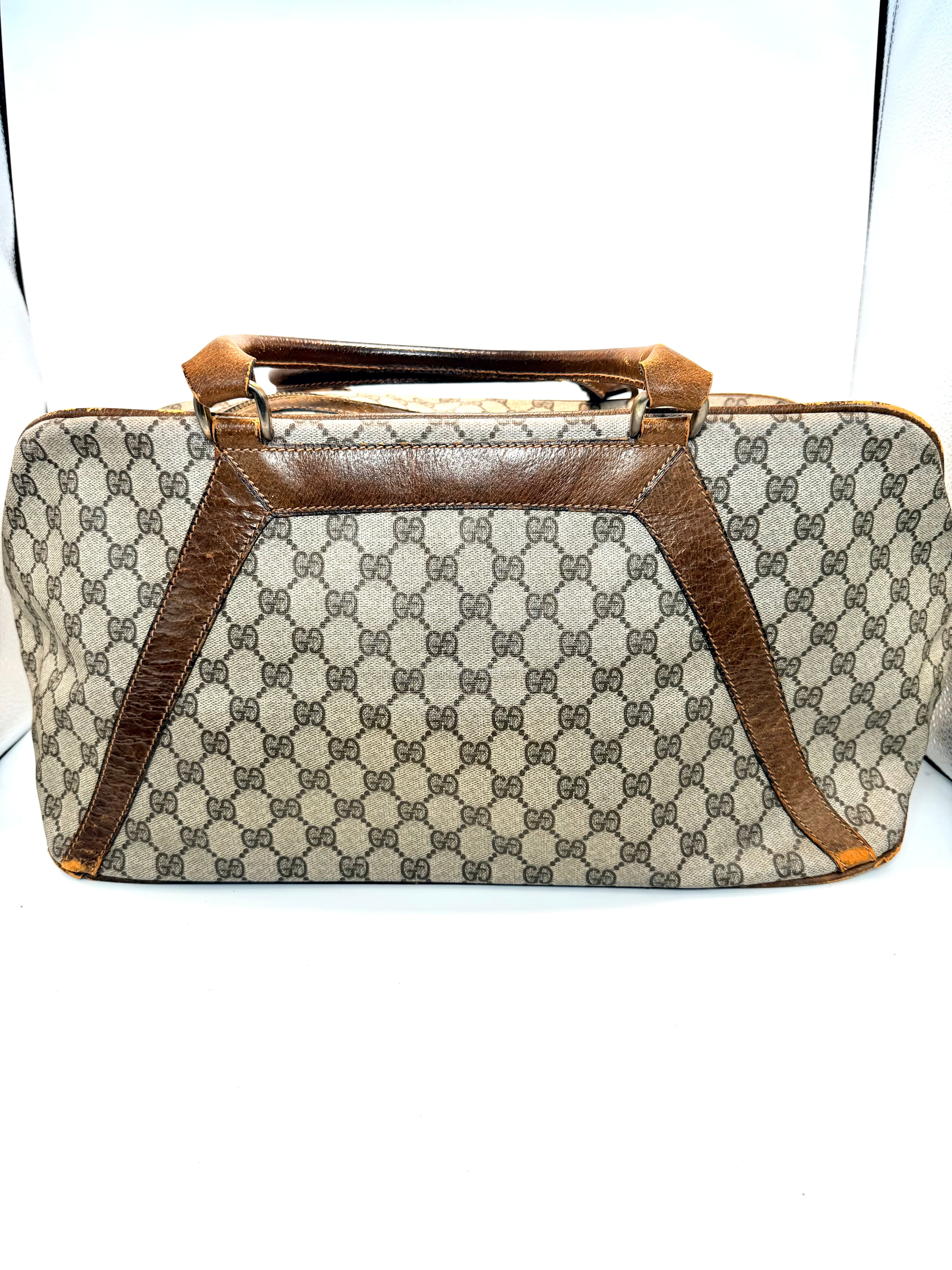 Gucci Vintage Travel Bag – Brown Leather & Monogram