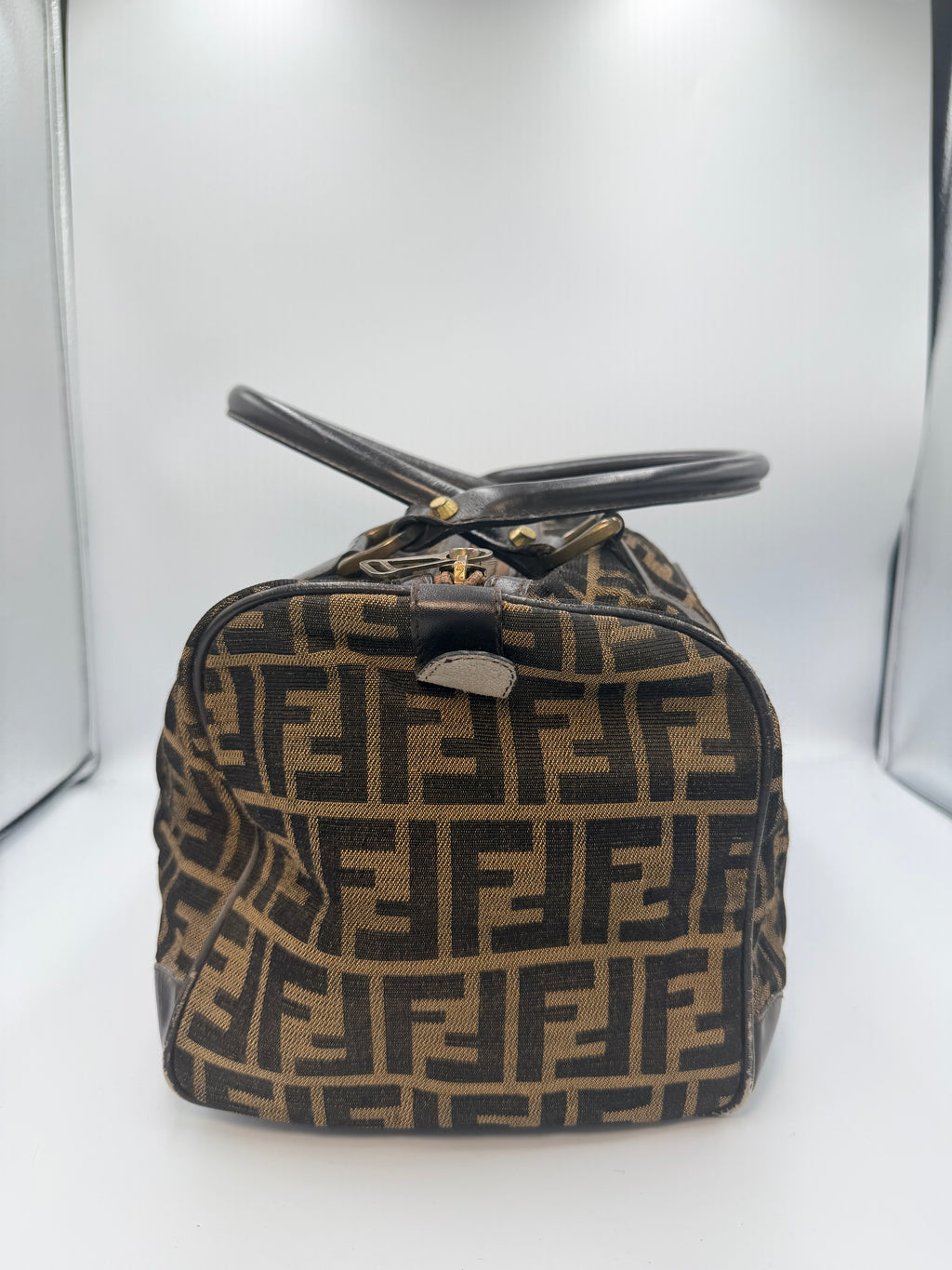 Fendi Vintage Zucca FF Boston Bag