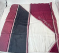 Yves Saint Laurent Cotton Scarf – Burgundy, Black & Ivory