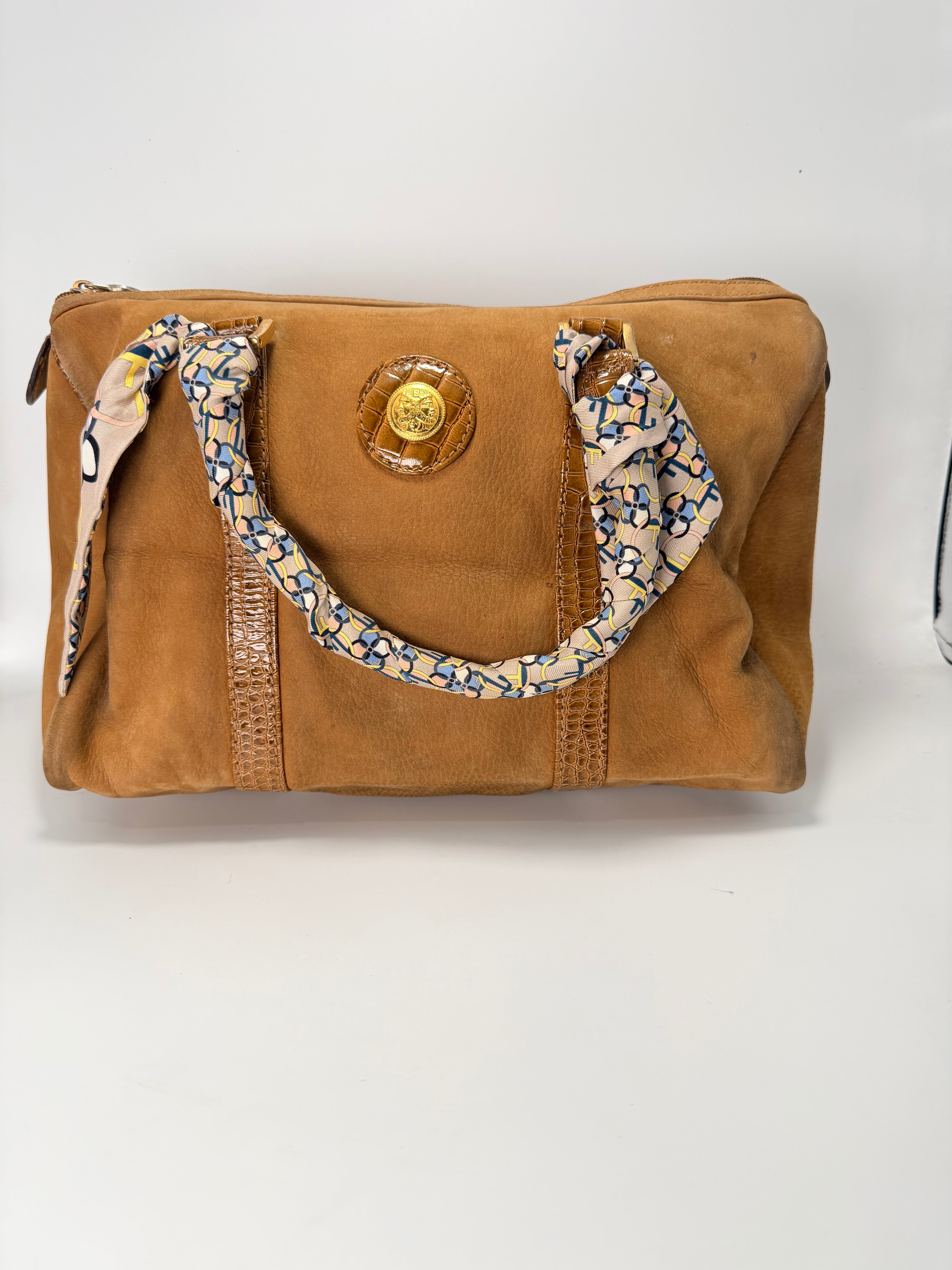 Fendi Suede Boston Bag