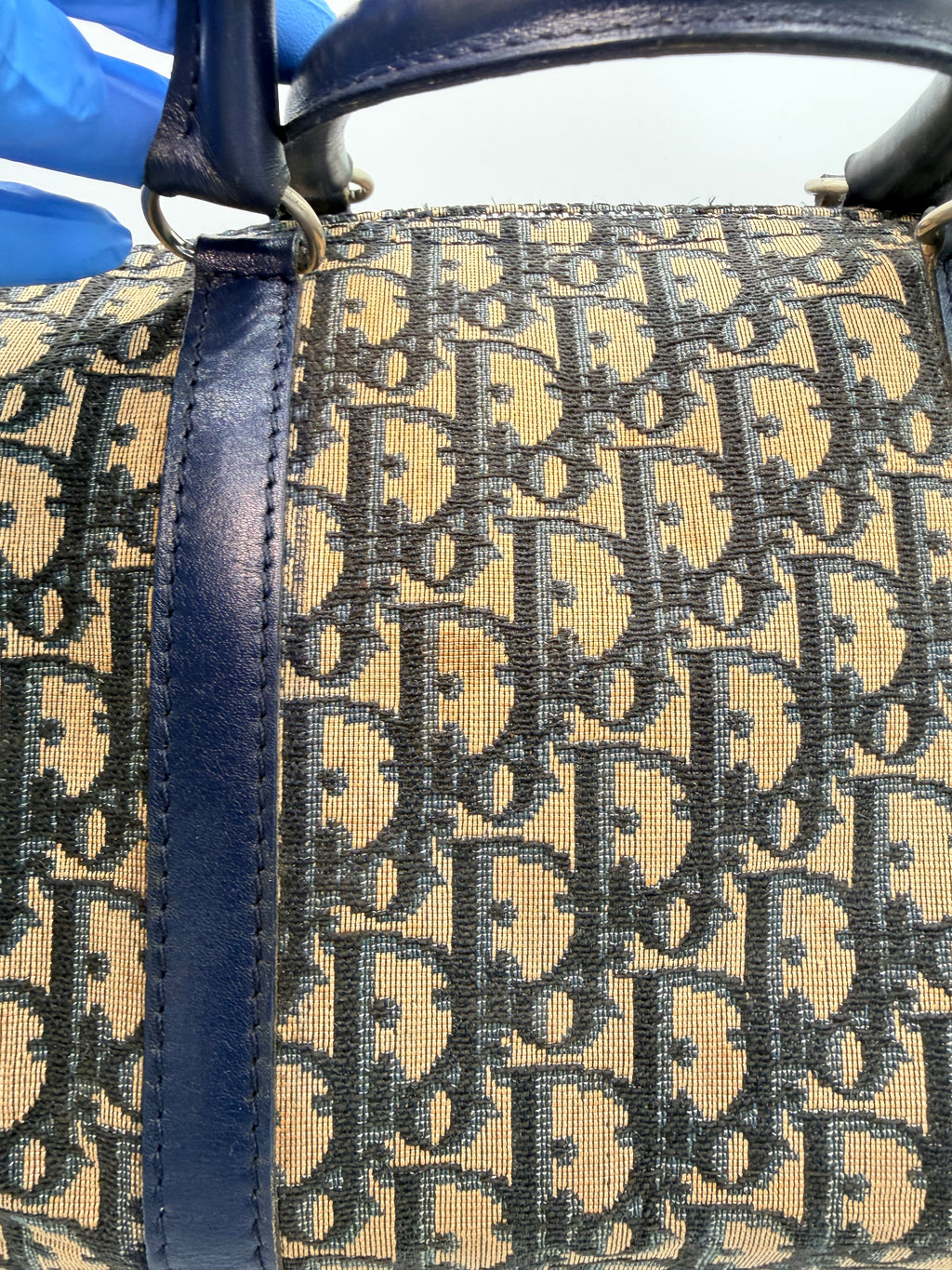 Christian Dior Trotter Monogram Boston Bag – Navy
