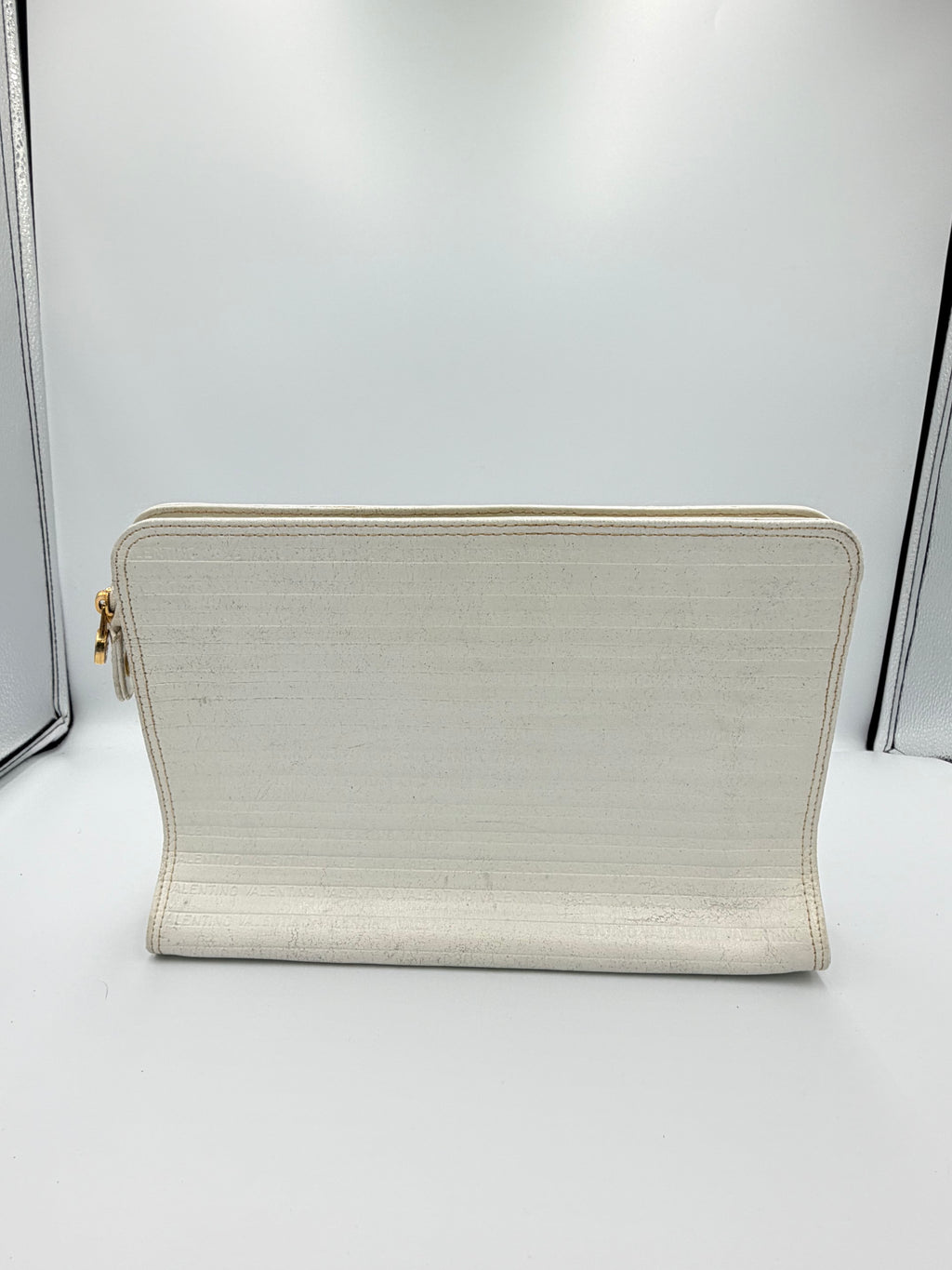 Valentino White Logo Clutch