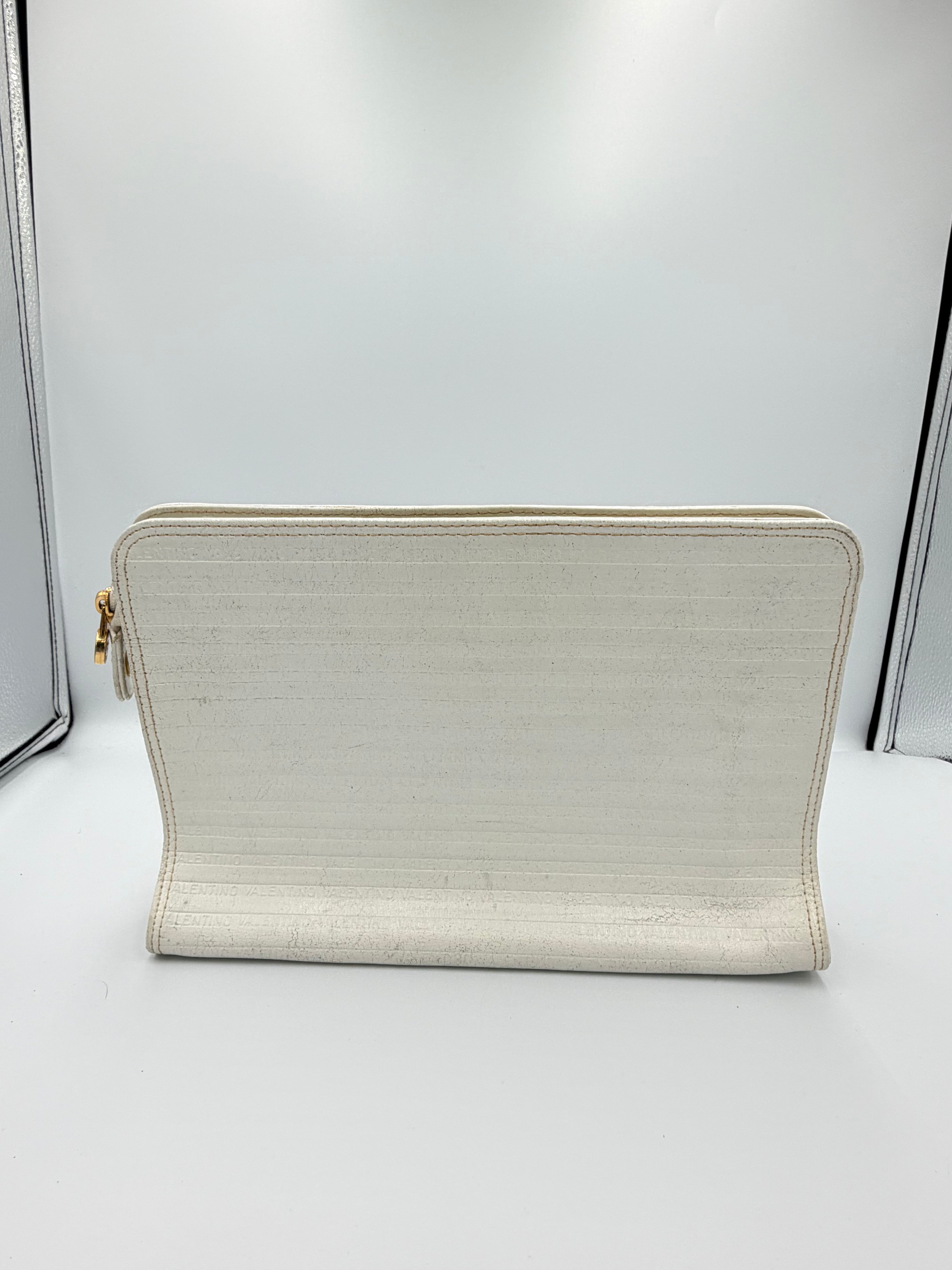 Valentino White Logo Clutch