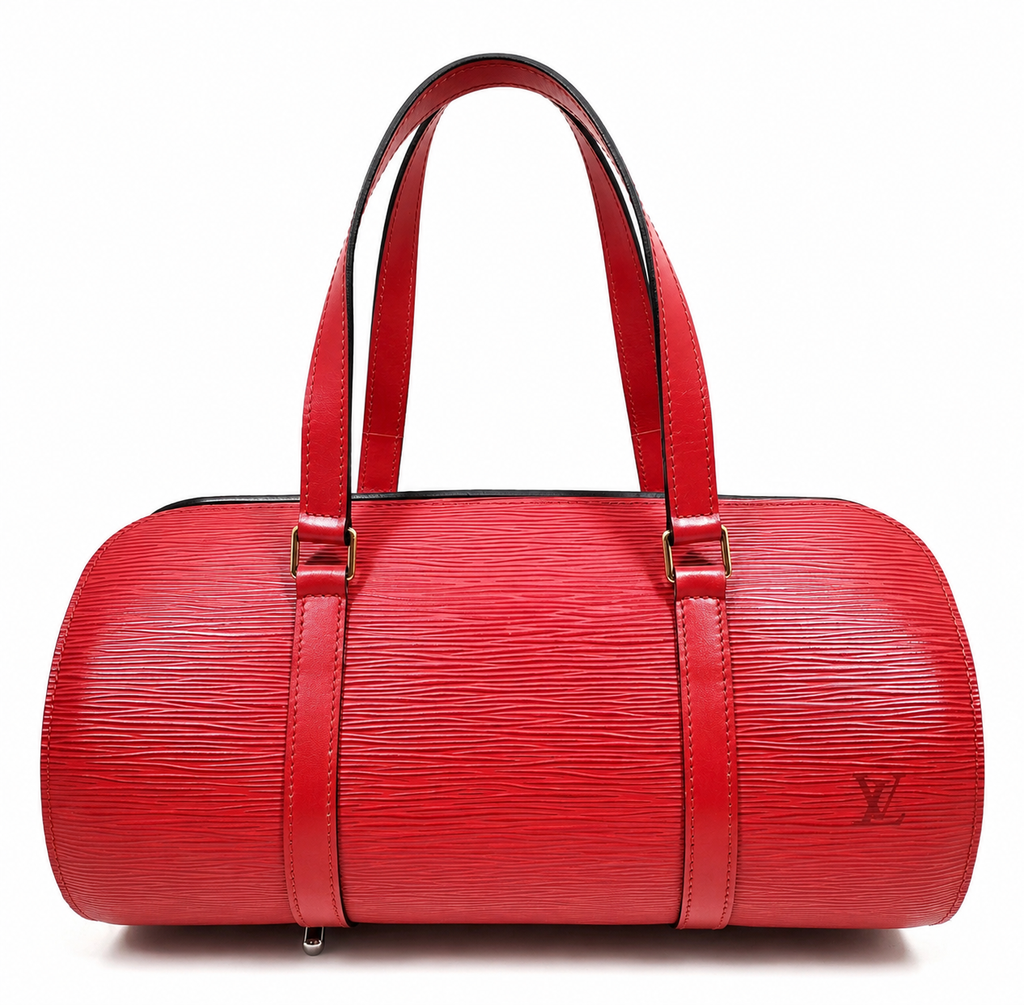 LOUIS VUITTON Epi Soufflot Hand Bag Red