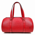 LOUIS VUITTON Epi Soufflot Hand Bag Red