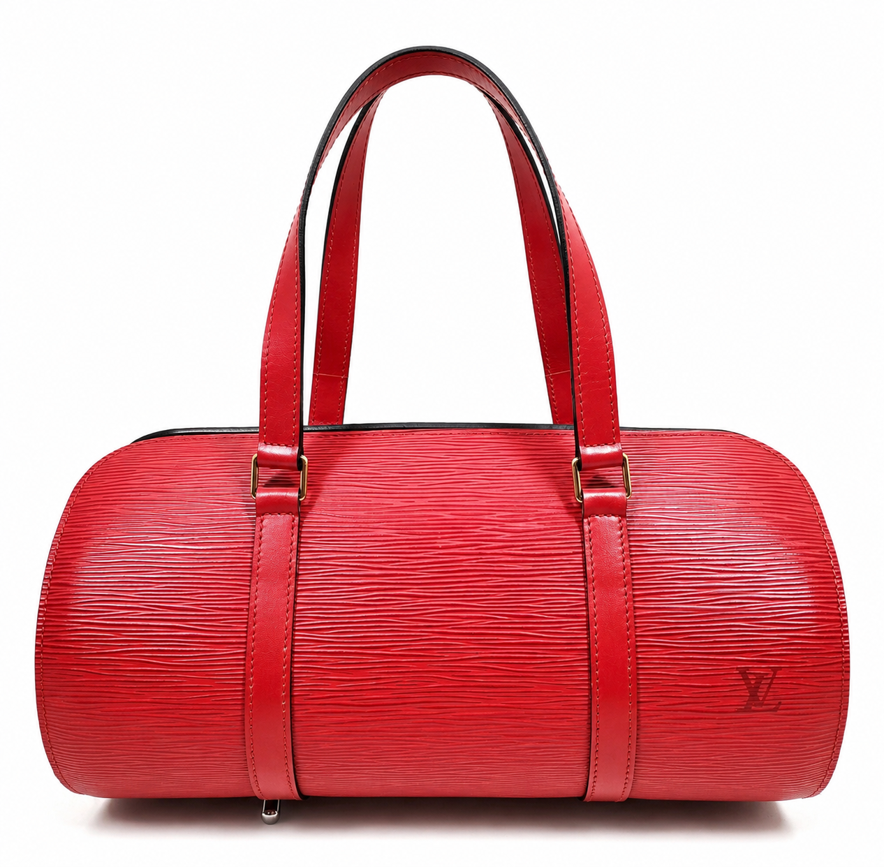 LOUIS VUITTON Epi Soufflot Hand Bag Red