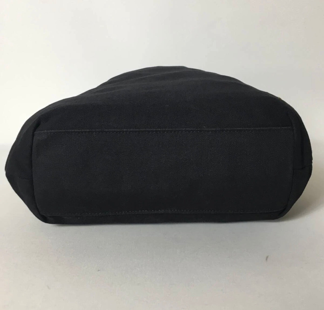 Yves Saint Laurent (YSL) Black Canvas Tote with Gold Monogram