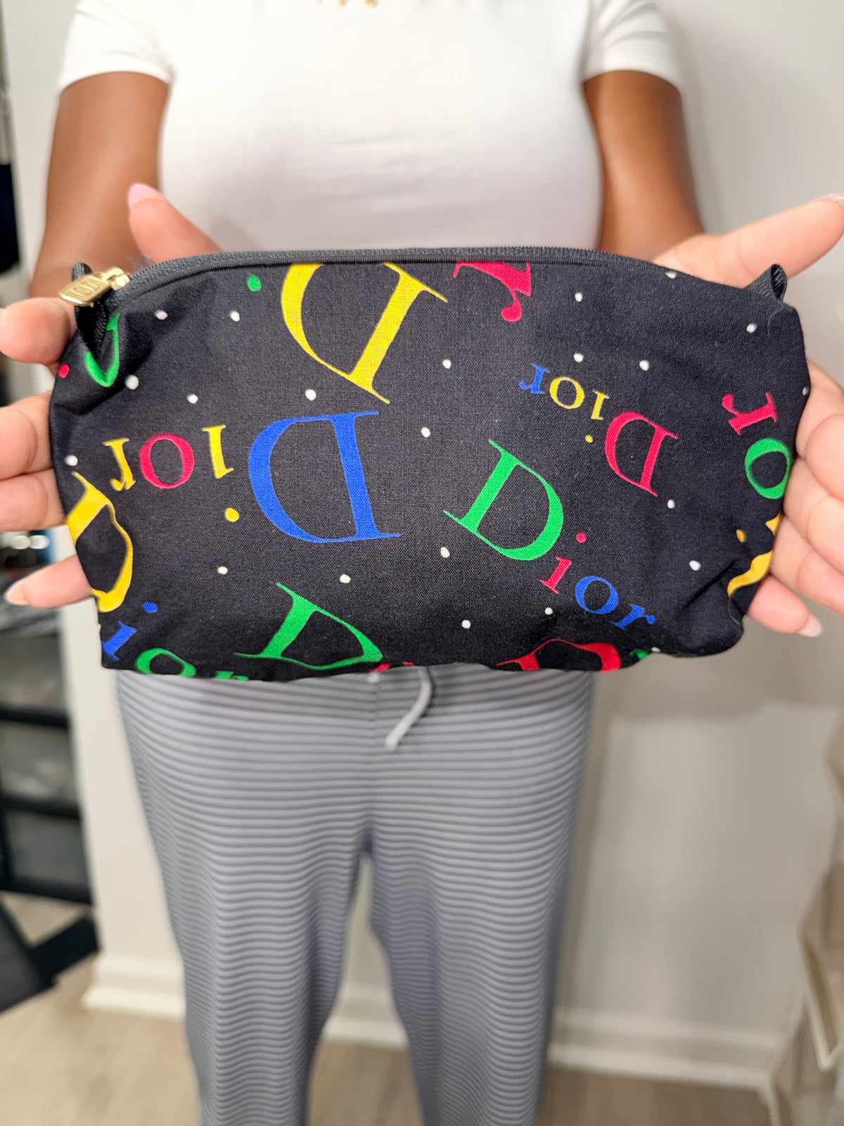 Christian Dior Multicolor Logo Cosmetic Pouch