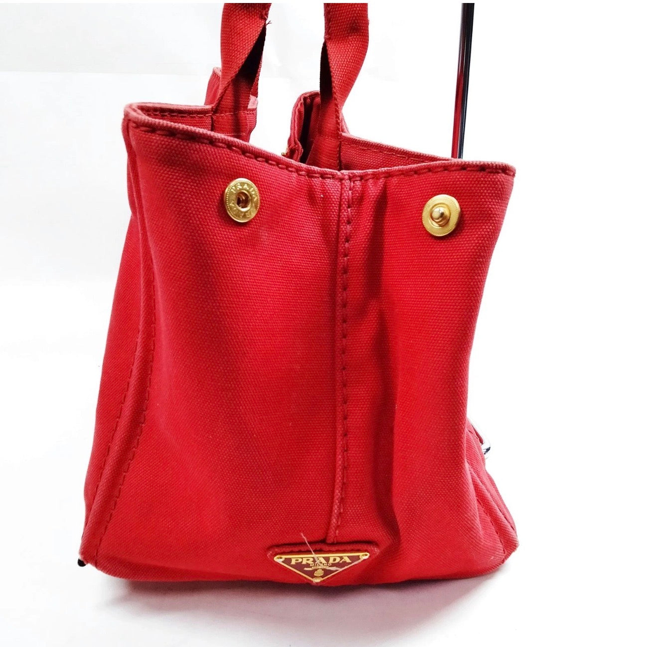 Prada Canapa Canvas Tote – Red