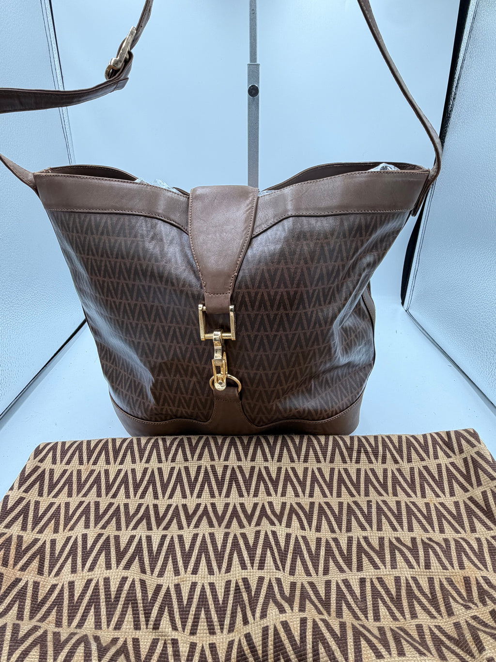 Valentino Monogram Bucket Shoulder Bag with Dust Bag