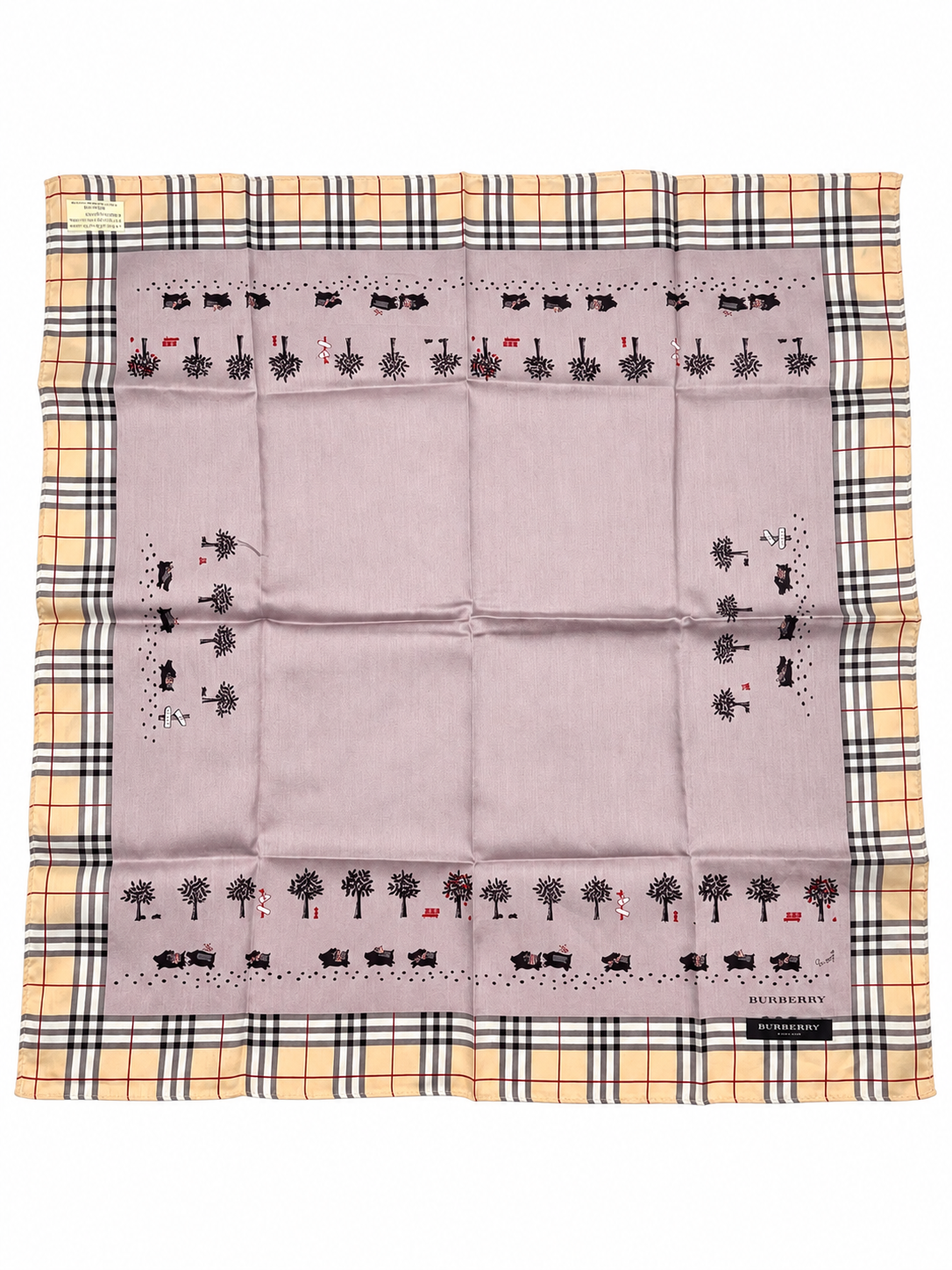 Burberry London Nova Check Dog & Tree Print Scarf - New with Tags