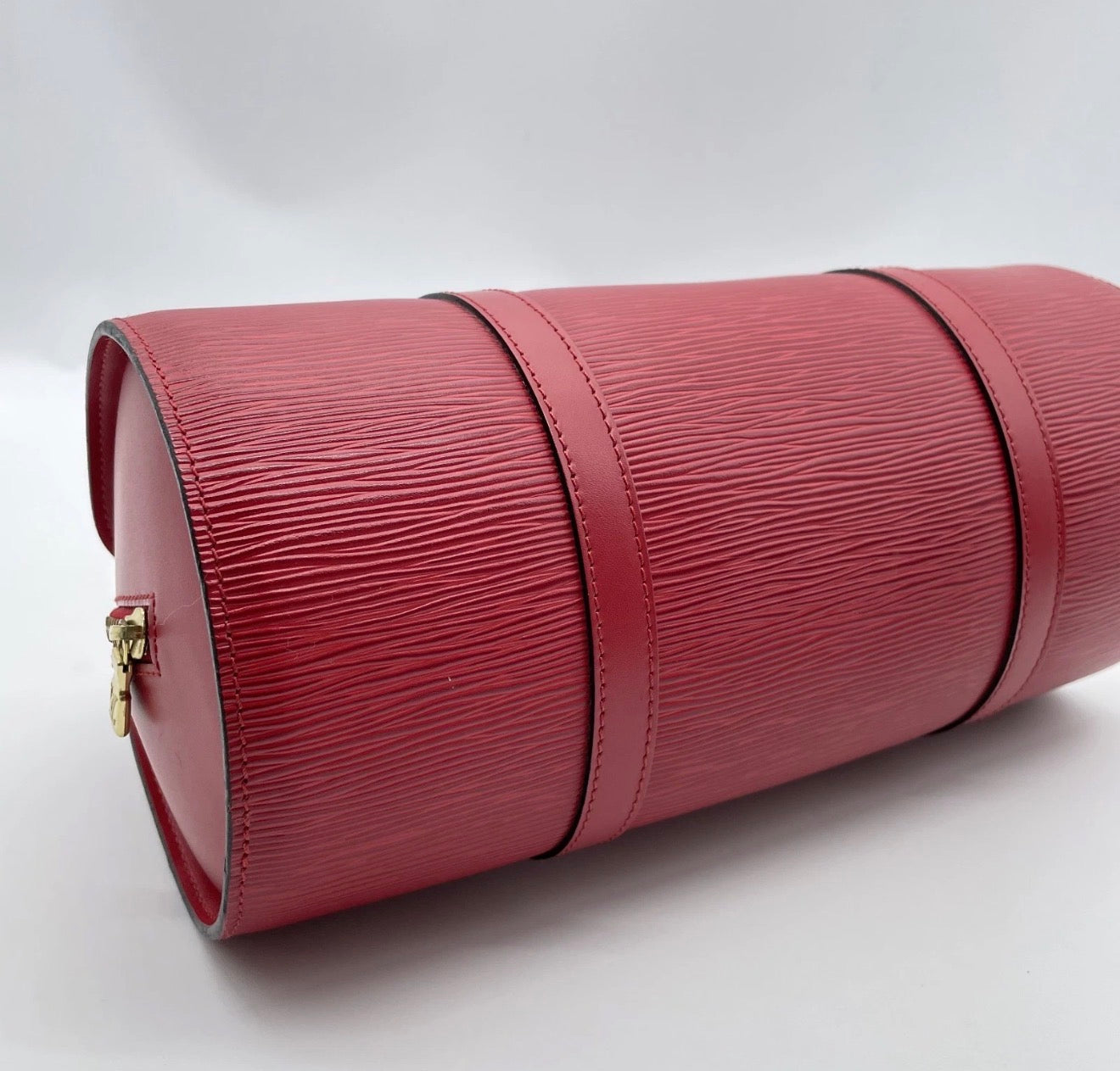 LOUIS VUITTON Epi Soufflot Hand Bag Red with Dustbag